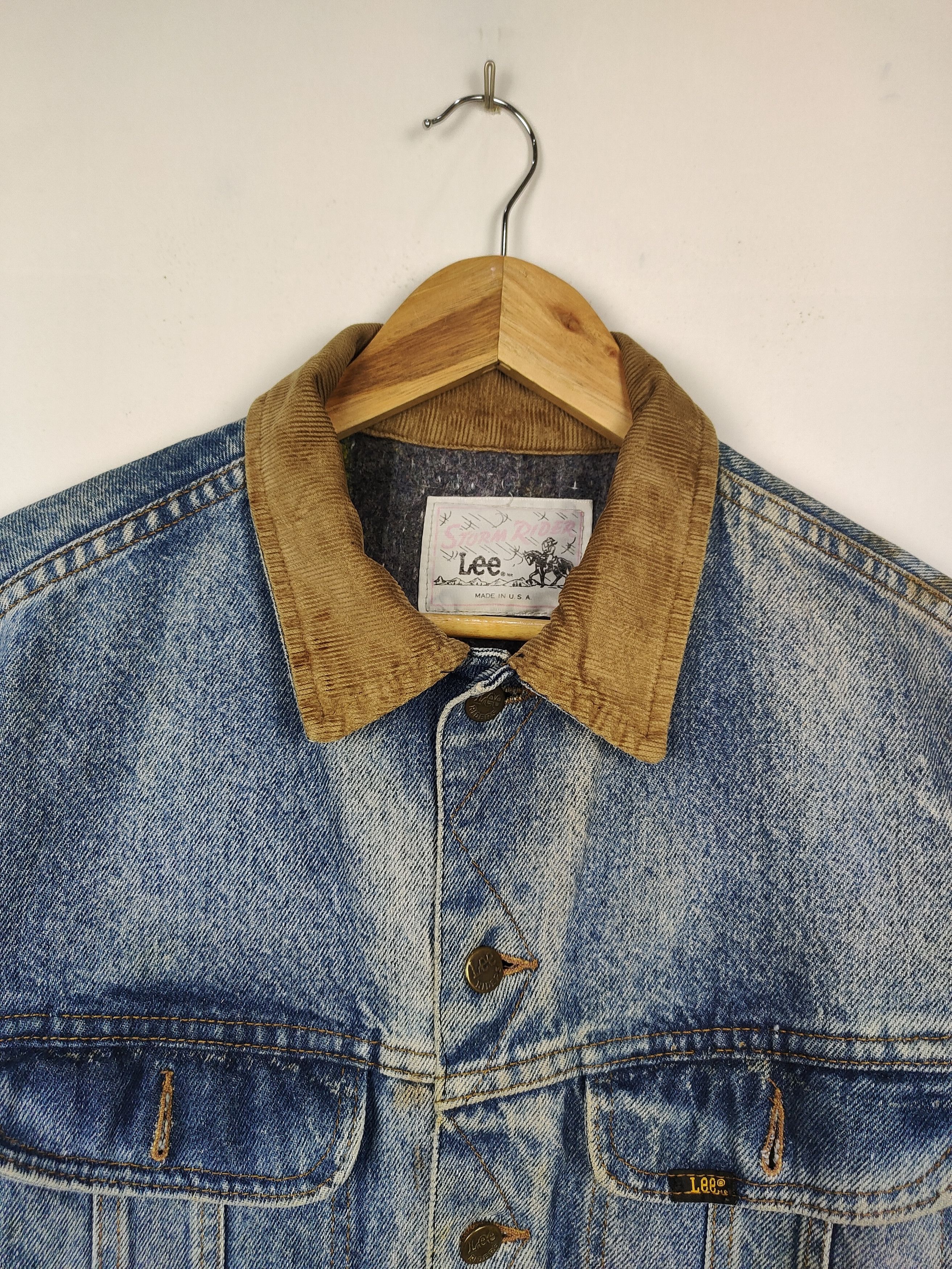 Lee Vtg 80s Lee Storm Rider Blanket Lined Denim Jacket Misfits Size US L / EU 52-54 / 3 - 3 Thumbnail
