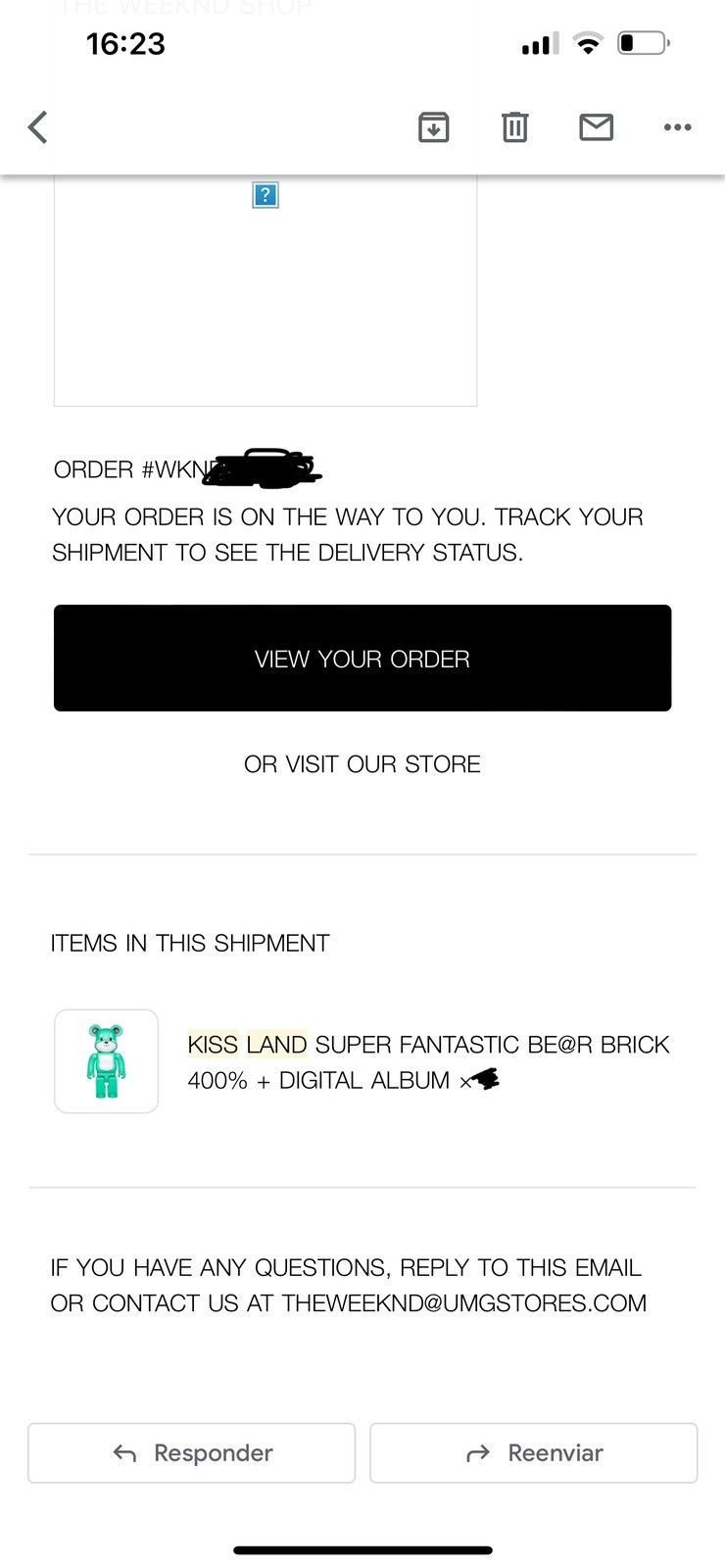 Medicom Toy × The Weeknd KISS LAND SUPER FANTASTIC BE@R BRICK 400% Size ONE SIZE - 3 Thumbnail
