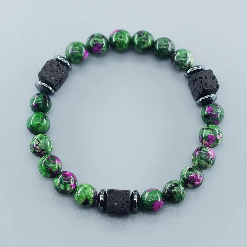 Jewelry × Vintage 8mm Black Block Volcanic Stone Bracelet Size ONE SIZE - 2 Thumbnail