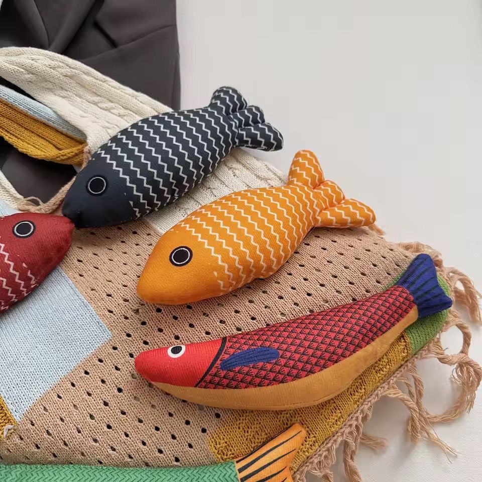 Handmade Handmade Knitted Fish Summer Beach Shoulder Shopping Bag Size ONE SIZE - 7 Thumbnail