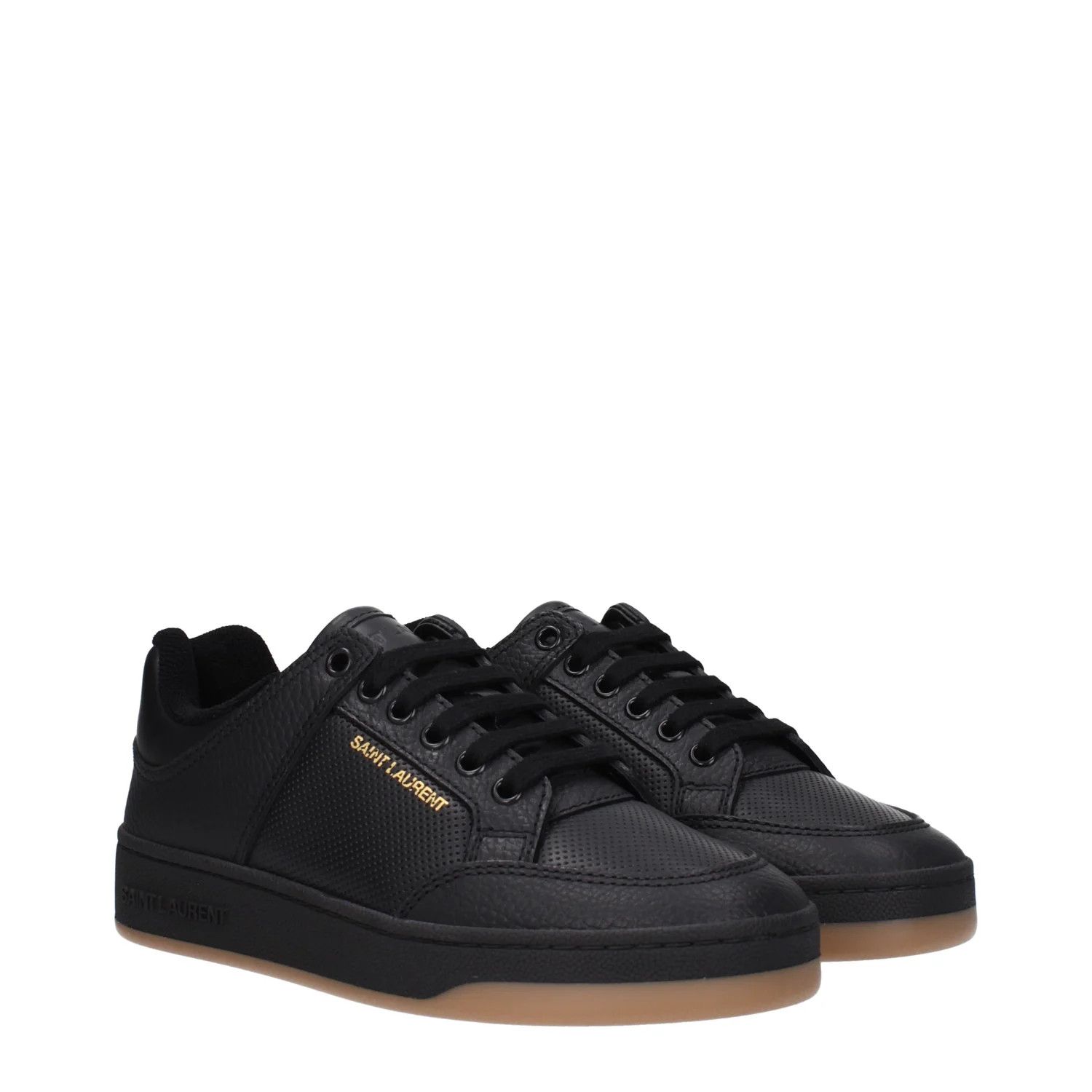 Saint Laurent Paris ob1o1e1124 Leather Sneakers in Black Size US 9 / IT 39 - 2 Thumbnail