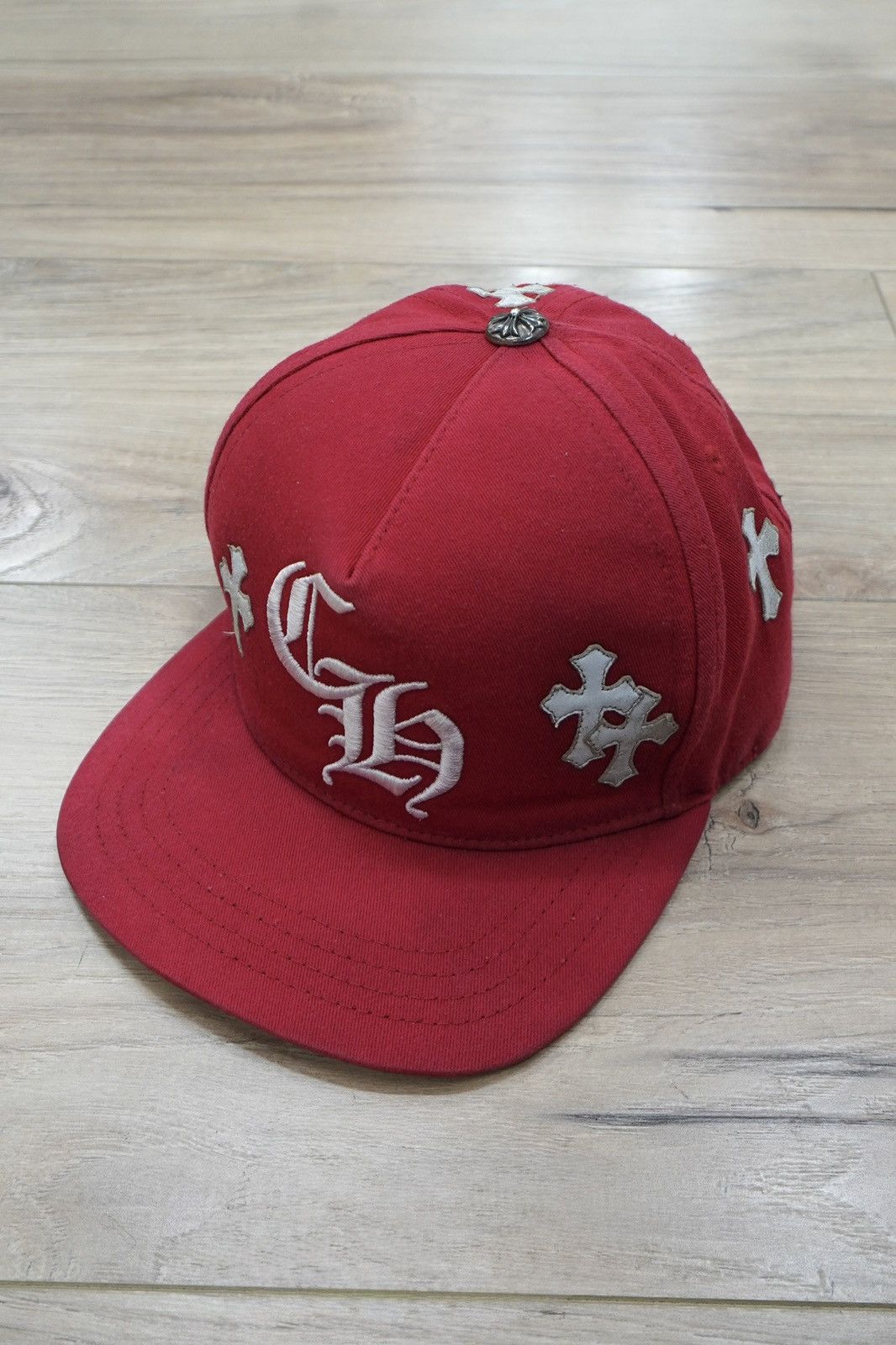 Chrome Hearts Chrome Hearts Leather Cross Patch Hat 'Red' Size ONE SIZE - 2 Thumbnail