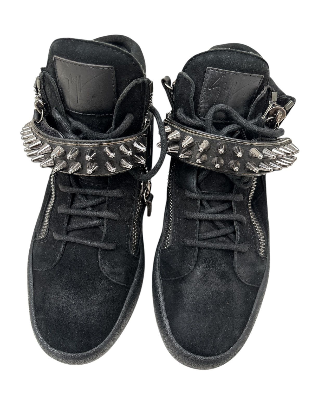 Giuseppe Zanotti Gunmetal Spike Studded Sneakers Size US 8 / EU 41 - 4 Thumbnail