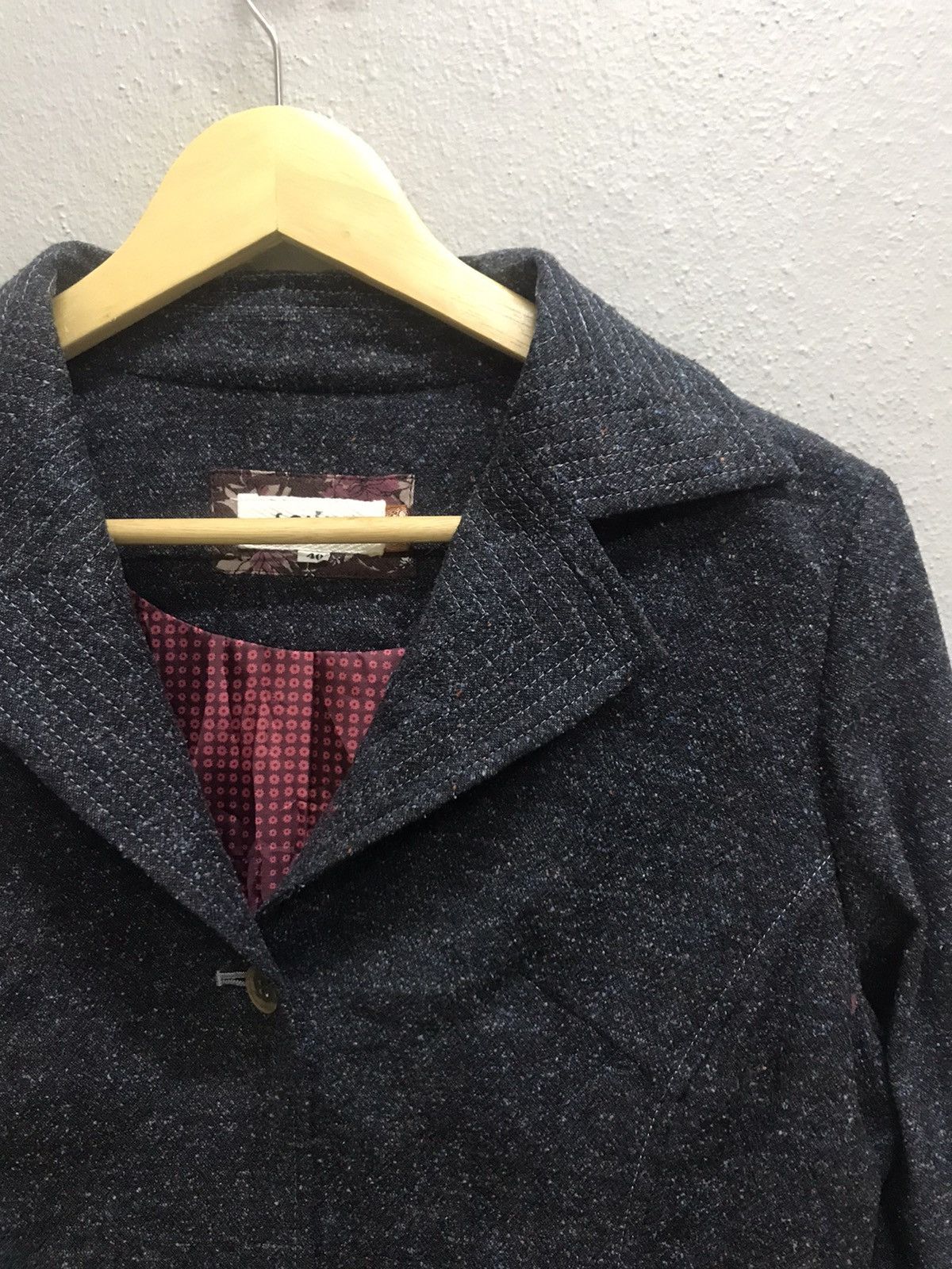 Japanese Brand VINTAGE f.CAMINO TWEED BELTED JACKET COATS Size XS / US 0-2 / IT 36-38 - 4 Thumbnail