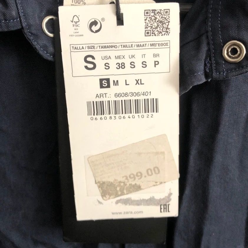 Zara ZARA Men Shirt Blue Relaxed Fit Button-Up 100% Lyocell Long Sleeve Small Shirt Mens Size US S / EU 44-46 / 1 - 6 Thumbnail