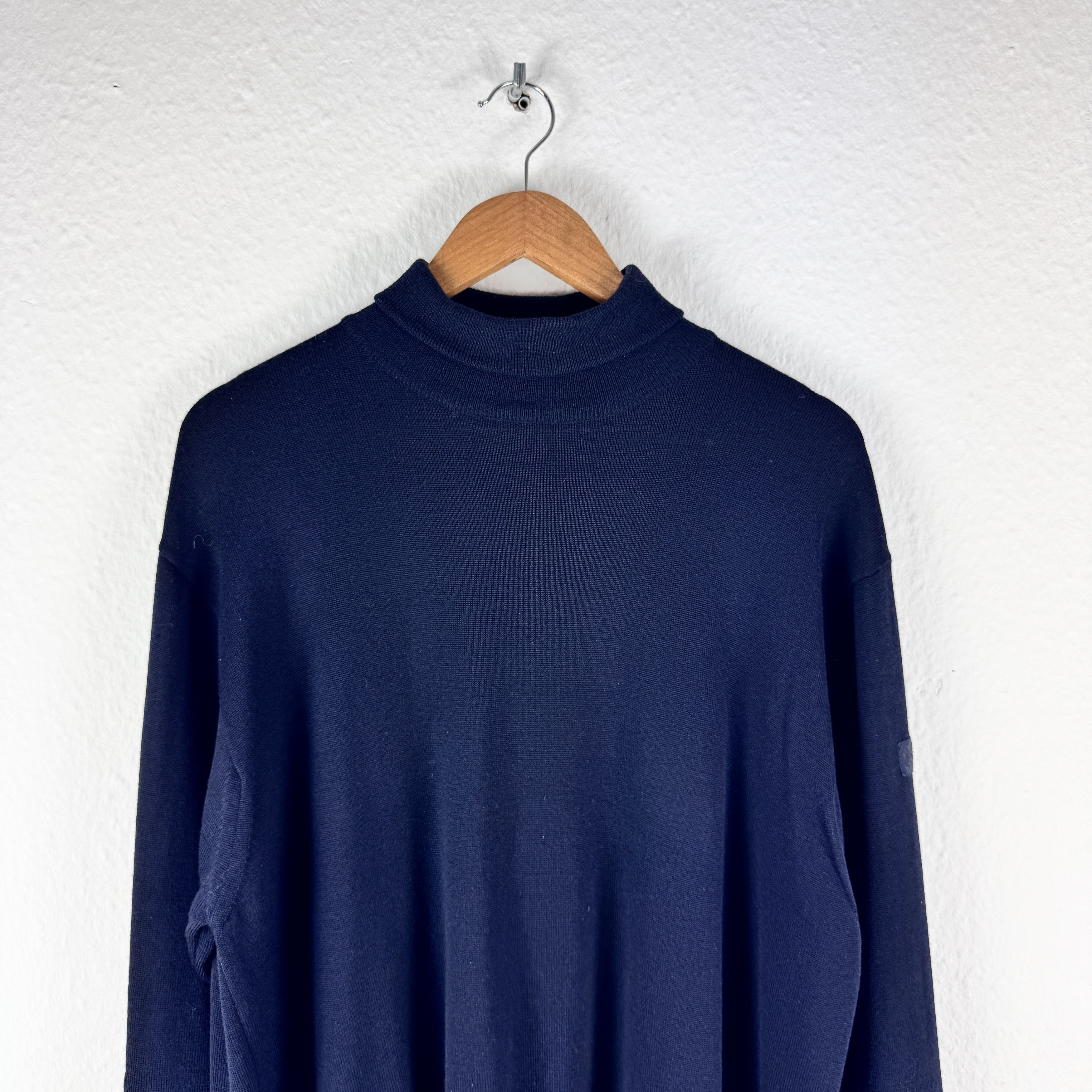Burberry Men`s BURBERRY LONDON WOOL NAVY TURTLENECK SWEATeR JUMPER Size US XL / EU 56 / 4 - 3 Thumbnail
