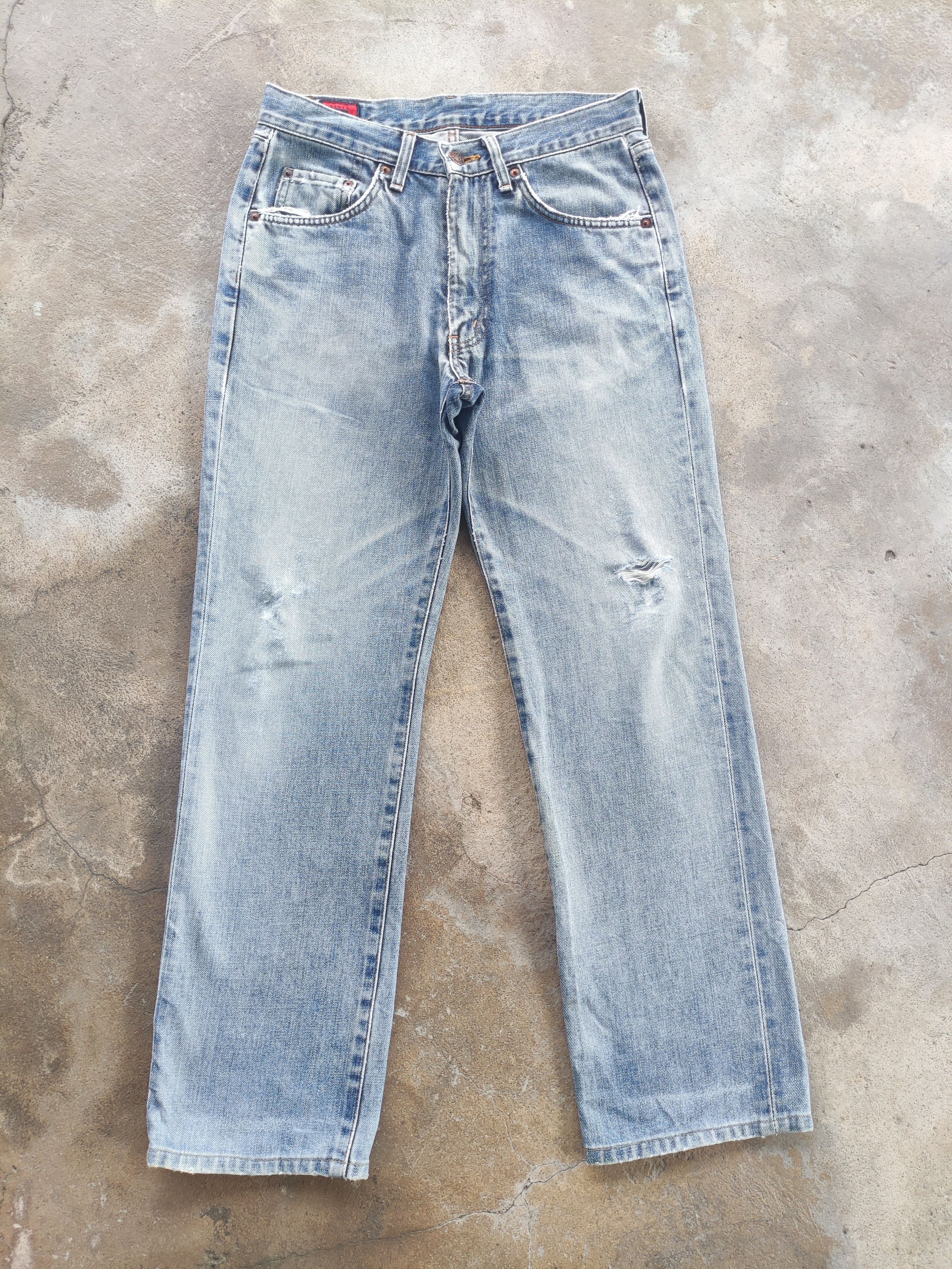 Edwin Vintage Edwin Brand Denim Buggy Distressed Faded Pants Size US 30 / EU 46 - 1 Thumbnail