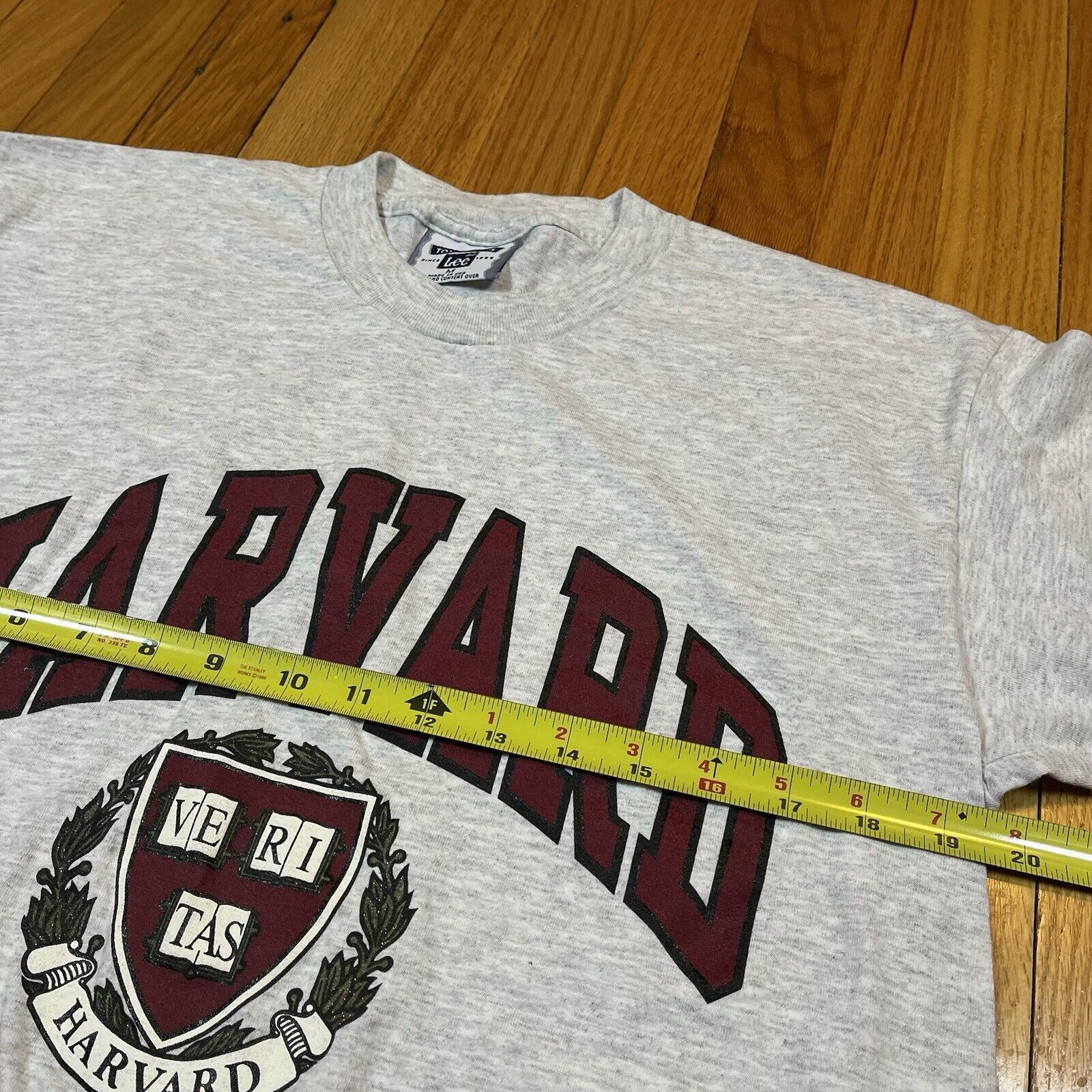 Lee VTG Harvard Gray T-Shirt USA Made Lee 90s Y2K Glitter Medium Size US M / EU 48-50 / 2 - 5 Thumbnail
