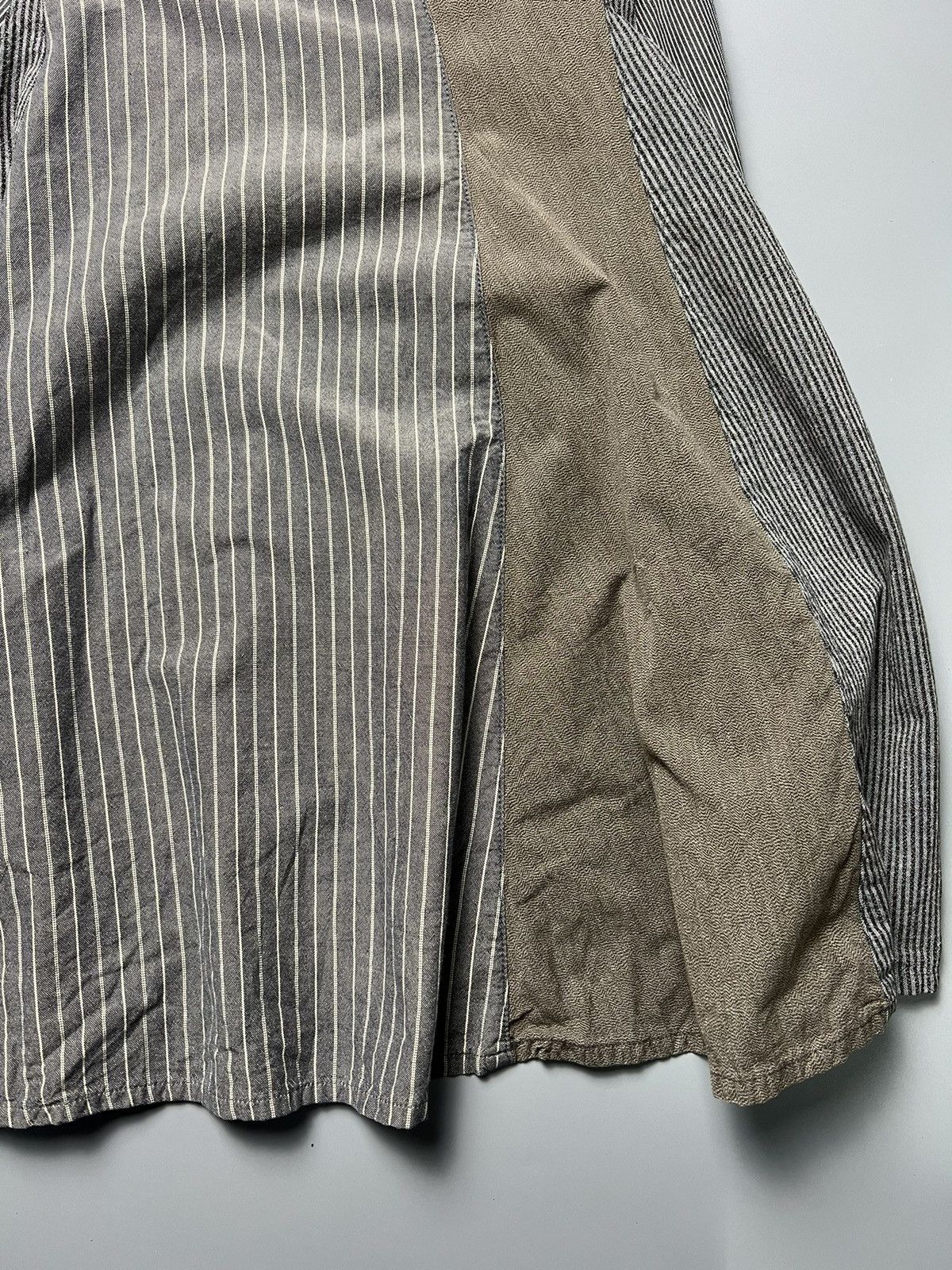 Kapital Kapital Patchwork Hikory/HerringboneTwill Midi Skirts Size 28" / US 6 / IT 42 - 2 Thumbnail