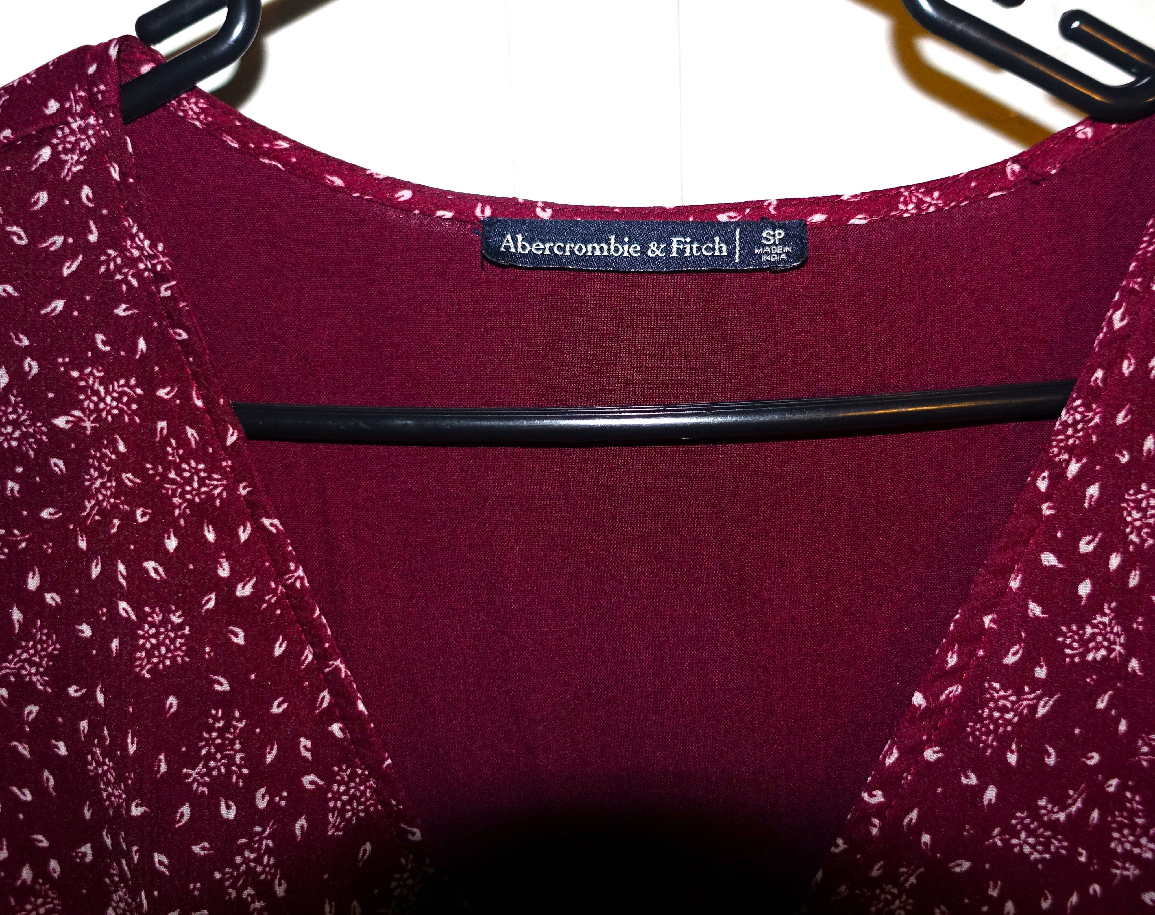 Abercrombie & Fitch Abercrombie & Fitch Burgundy Floral Boho Dress S/P Size S / US 4 / IT 40 - 7 Thumbnail