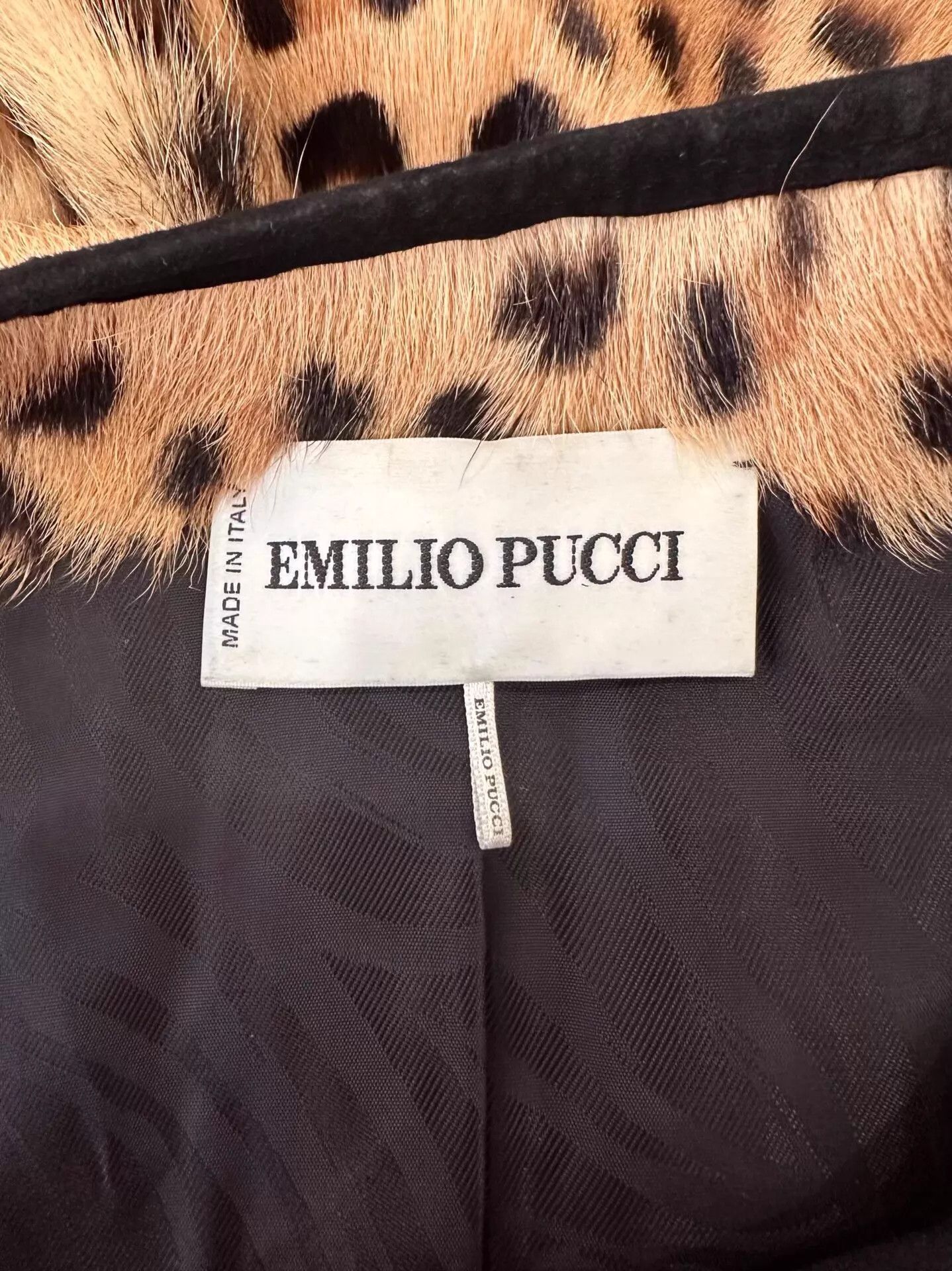 Emilio Pucci EP all over leopard logo wmn's lambskin jacket 38 Size S / US 4 / IT 40 - 5 Thumbnail