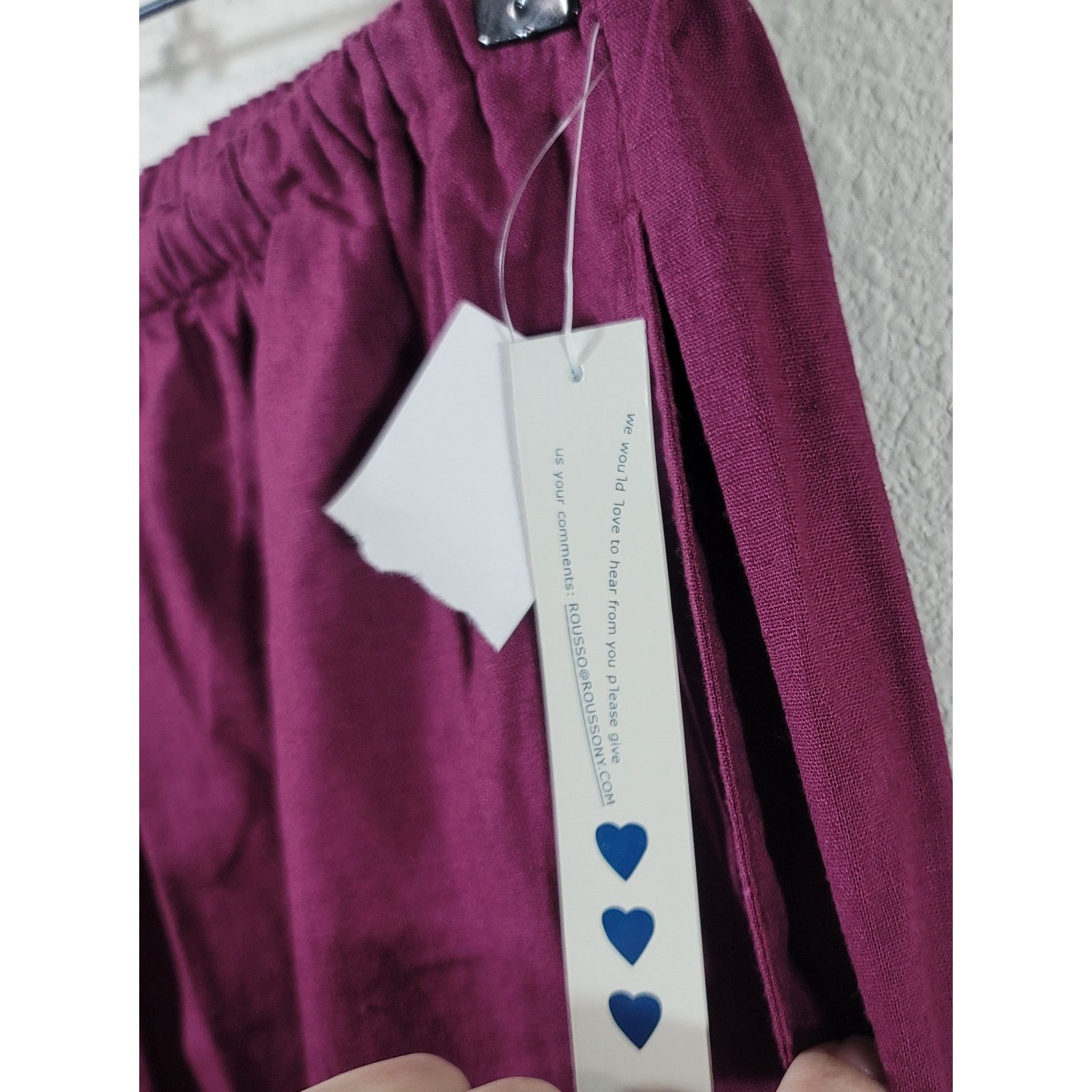 Other Three Hearts Burgundy Cropped Drawstring Pants XL NWT Size 34" / US 12 / IT 48 - 2 Thumbnail