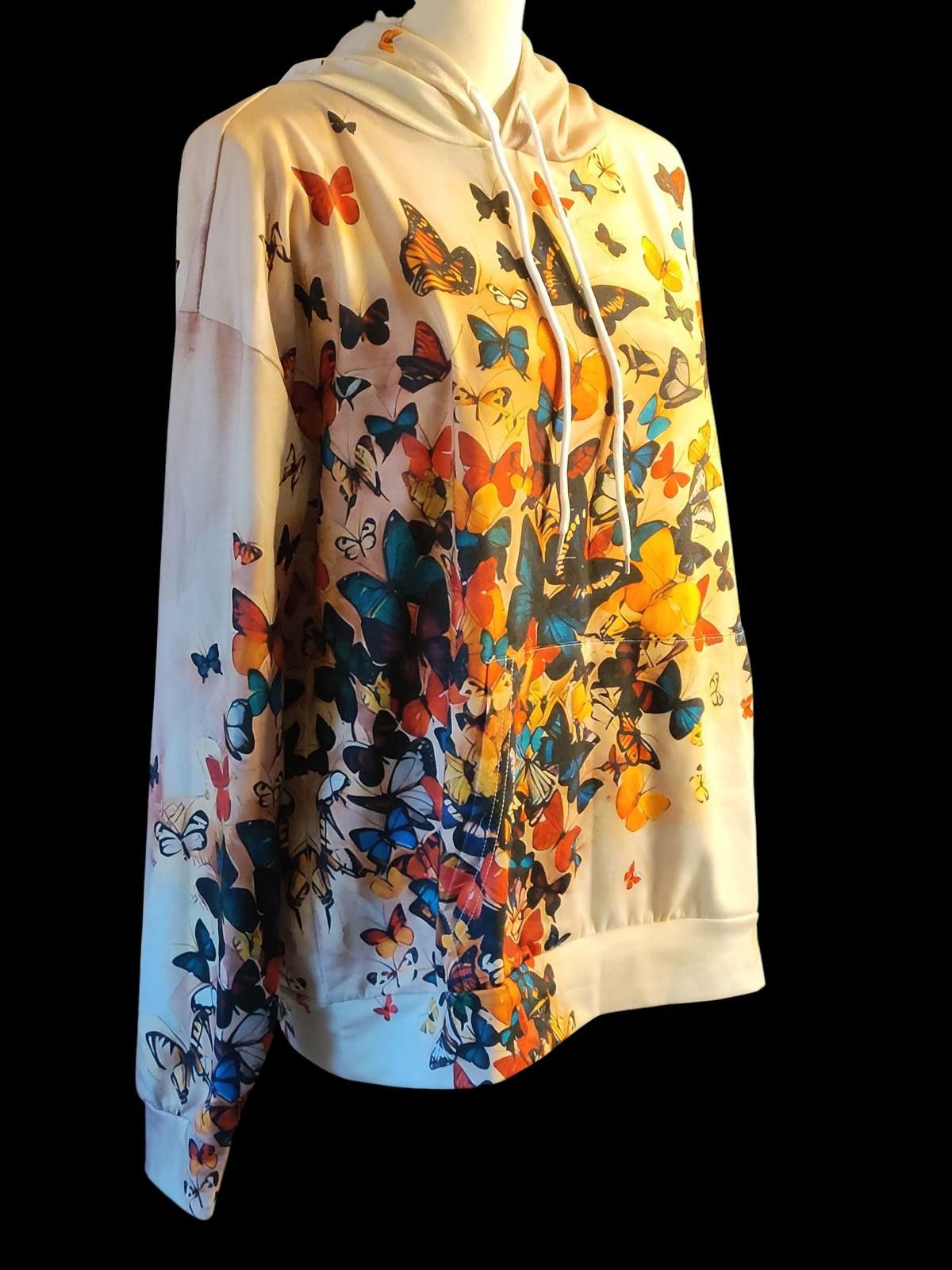 Other Butterfly Print Women's Hoodie Sweatshirt Size L / US 10 / IT 46 - 4 Thumbnail