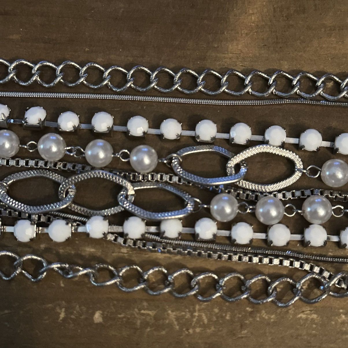 Other Long silver tone multi chain layered necklace Size ONE SIZE - 2 Thumbnail