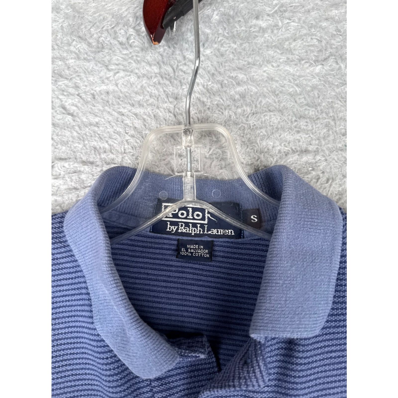 Ralph Lauren VINTAGE Ralph Lauren Polo Shirt Men S Blue Stripe 100% Cotton Slim Fit Long Sleeve Polo Shirt Men Small Blue Stripe 70s Theme Mens Size US S / EU 44-46 / 1 - 6 Thumbnail