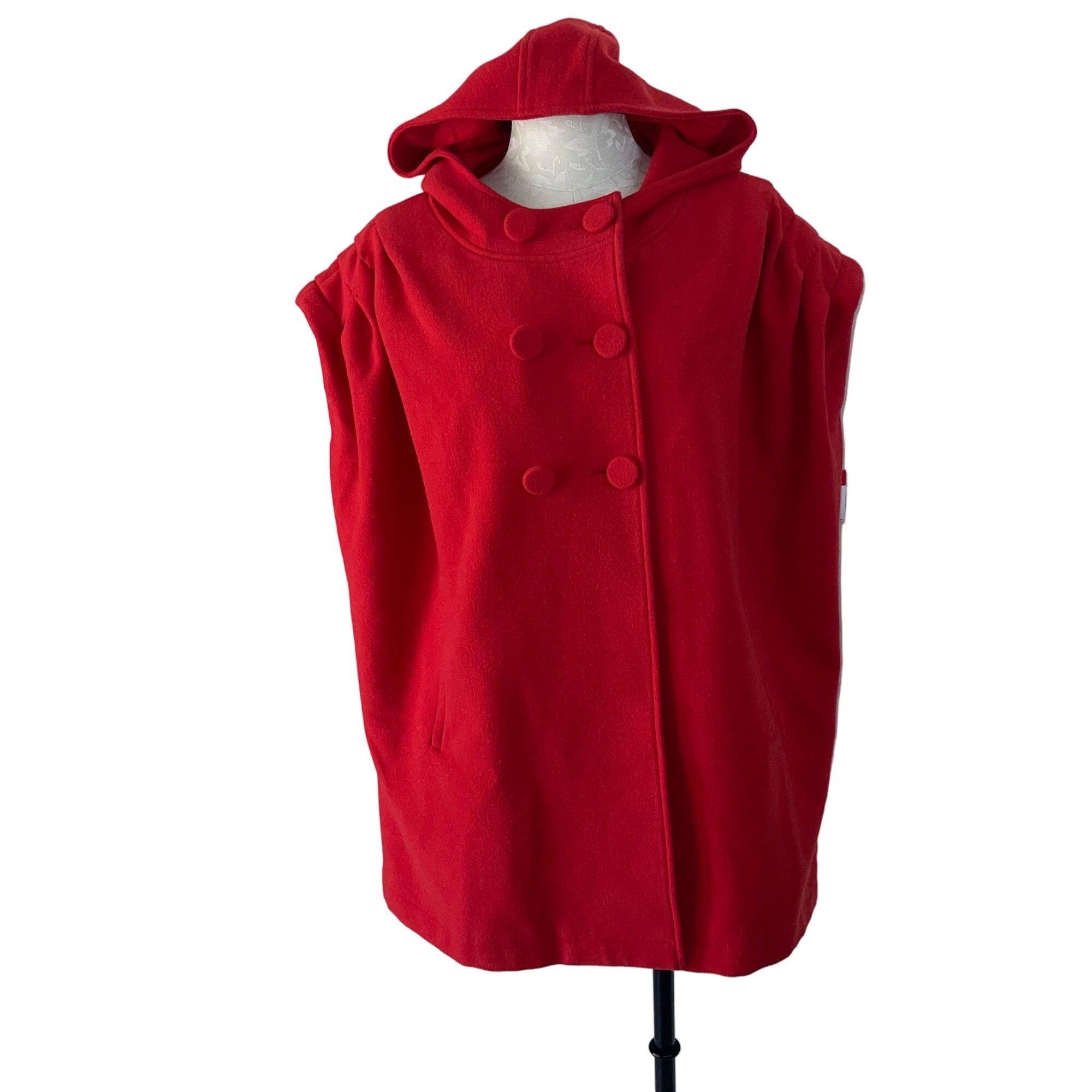 Other Viva Violet Womens Jacket Size Large Red Hooded Cape Pockets Size L / US 10 / IT 46 - 1 Thumbnail