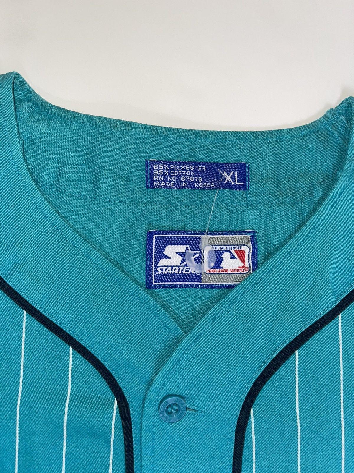 Starter VTG FLORIDA MARLINS PINSTRIPE BASEBALL JERSEY Size US XL / EU 56 / 4 - 4 Thumbnail
