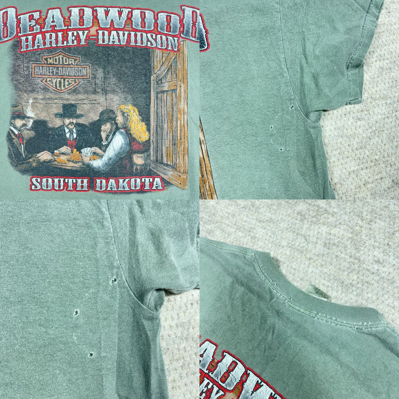 Harley Davidson VINTAGE Harley-Davidson Shirt Men XL Green 80s Retro Logo Graphic Print Short Sleeve T-Shirt Size US XL / EU 56 / 4 - 8 Thumbnail