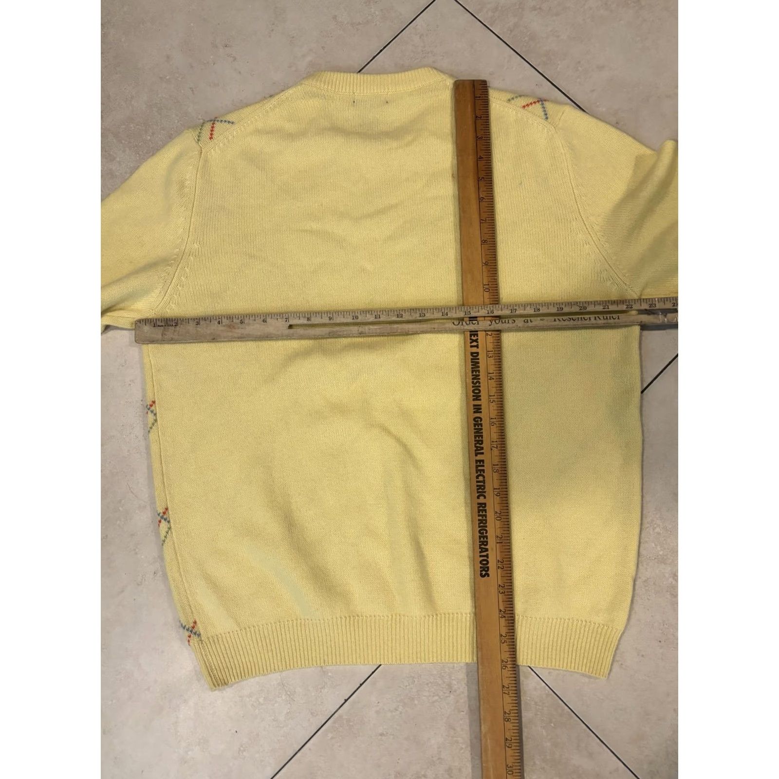 Vintage Paul Fredrick Sweater Mens M Yellow Cashmere Argyle Diamond Crewneck Knit Size US M / EU 48-50 / 2 - 7 Thumbnail