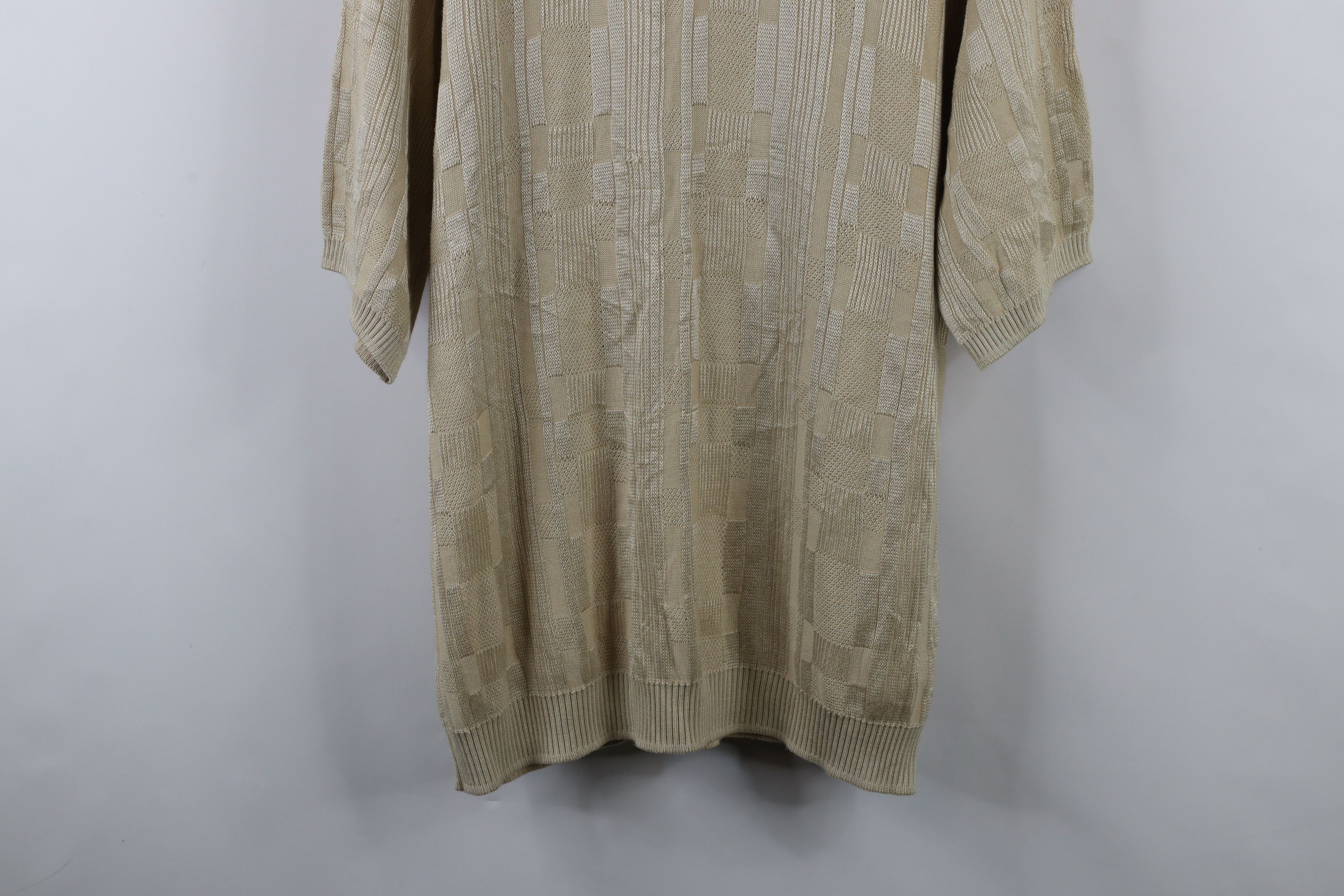 Vintage Vintage 90s Coogi Style Striped Knit T-Shirt Beige USA Size US XXL / EU 58 / 5 - 3 Thumbnail