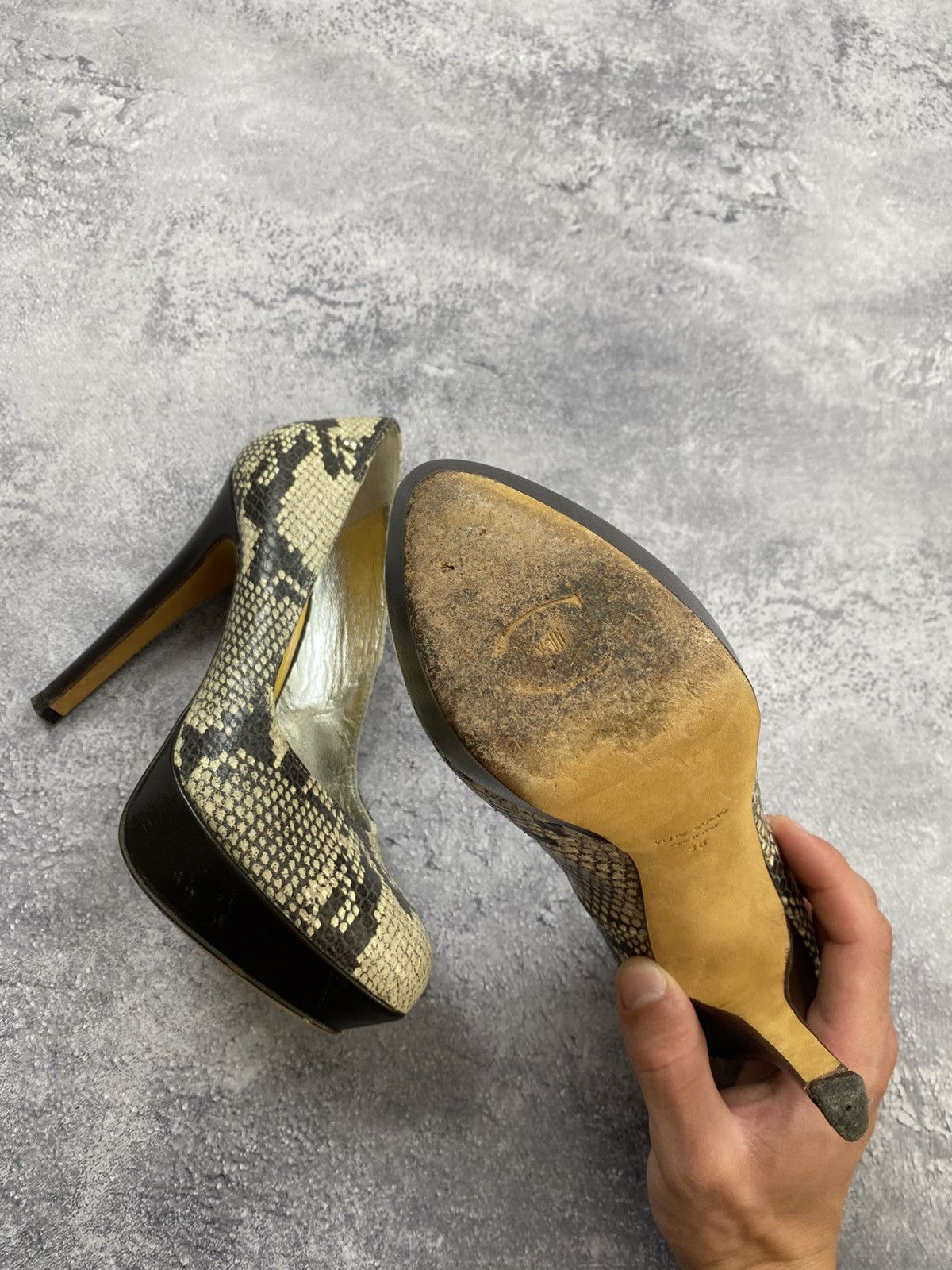 Just Cavalli Vintage Just Cavalli Heels Snake Print Shoes Made in Italy Size US 8 / IT 38 - 19 Thumbnail