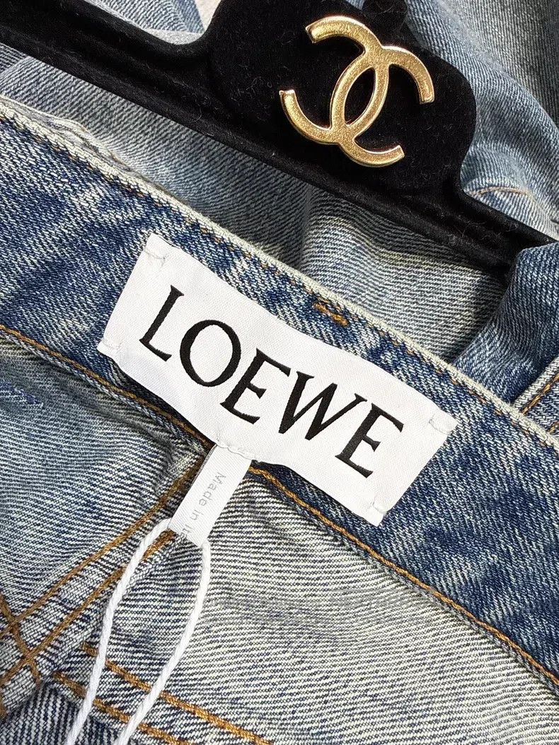 Loewe Loewe Dark blue washed bent knife jeans with side logo pri Size 42" / US 20 - 6 Thumbnail