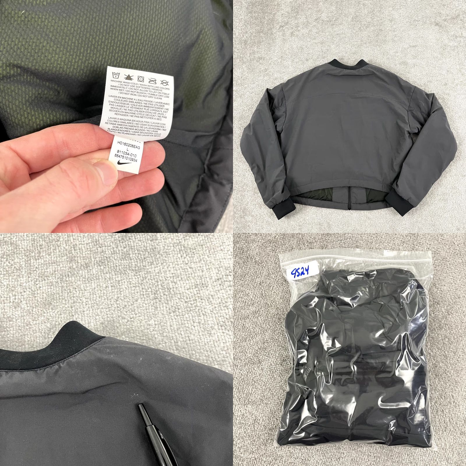 Nike Nike Jacket Women L Gray Cropped Aerolayer Bomber Puffer Lightweight Running Activewear Casual Travel Sport Size L / US 10 / IT 46 - 8 Thumbnail