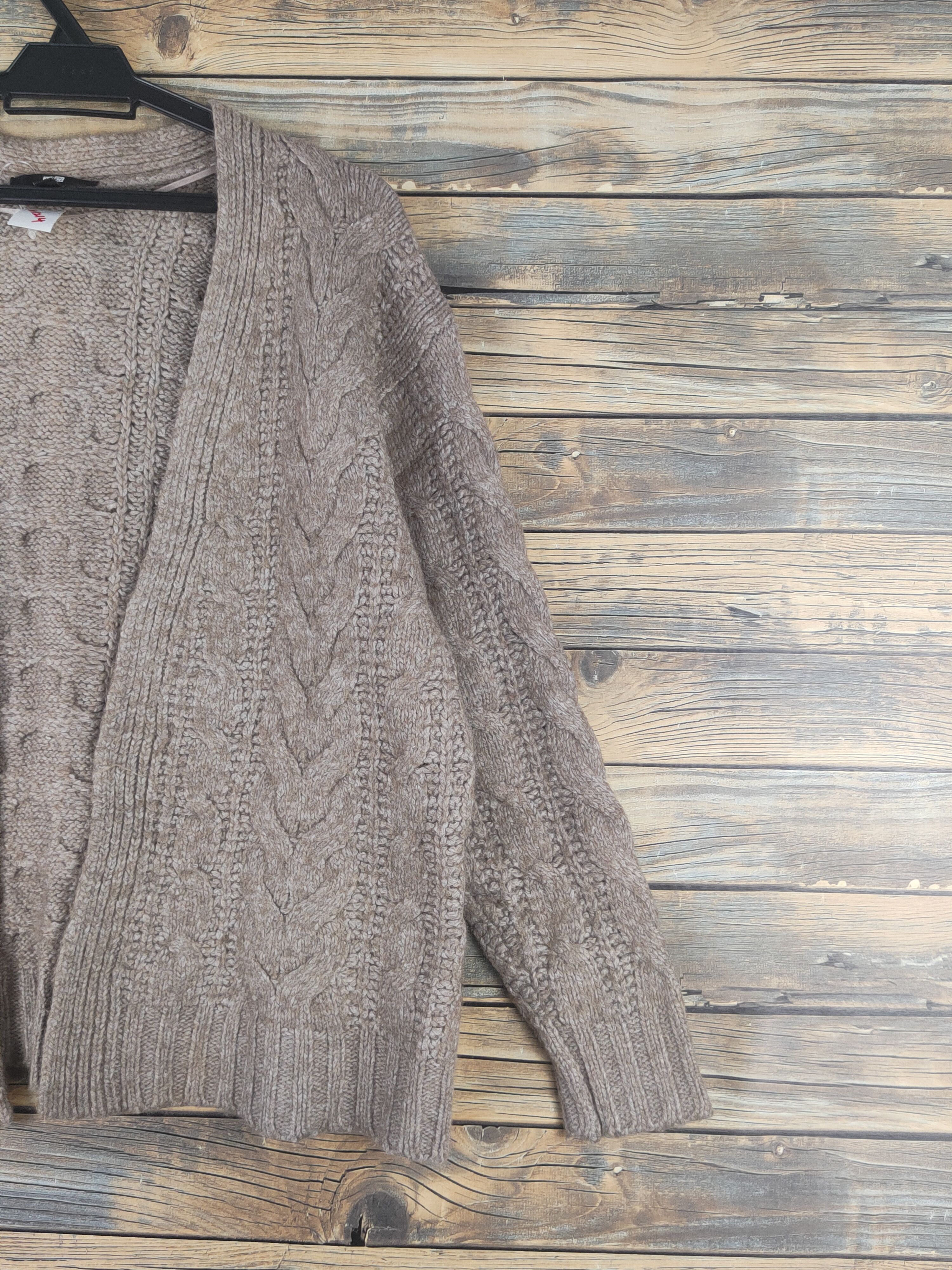 Aran Isles Knitwear × Japanese Brand Uniqlo Brown cable Knitwear Cardigan #W1214 Size M / US 6-8 / IT 42-44 - 5 Thumbnail