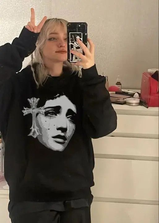 VIBE Y2K Hoodie Harajuku style vintage punk graphic print hip-hop Size US S / EU 44-46 / 1 - 4 Thumbnail