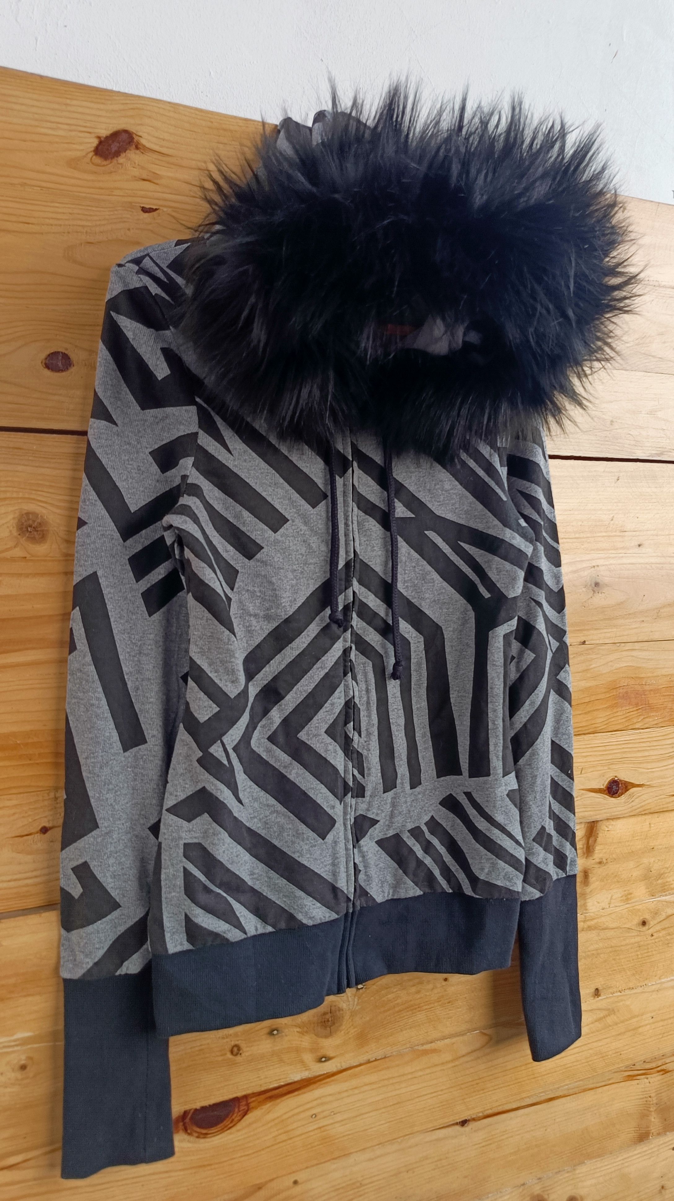 Lip Service Vintage Black Striped Fur Hoodie Size S / US 4 / IT 40 - 4 Thumbnail