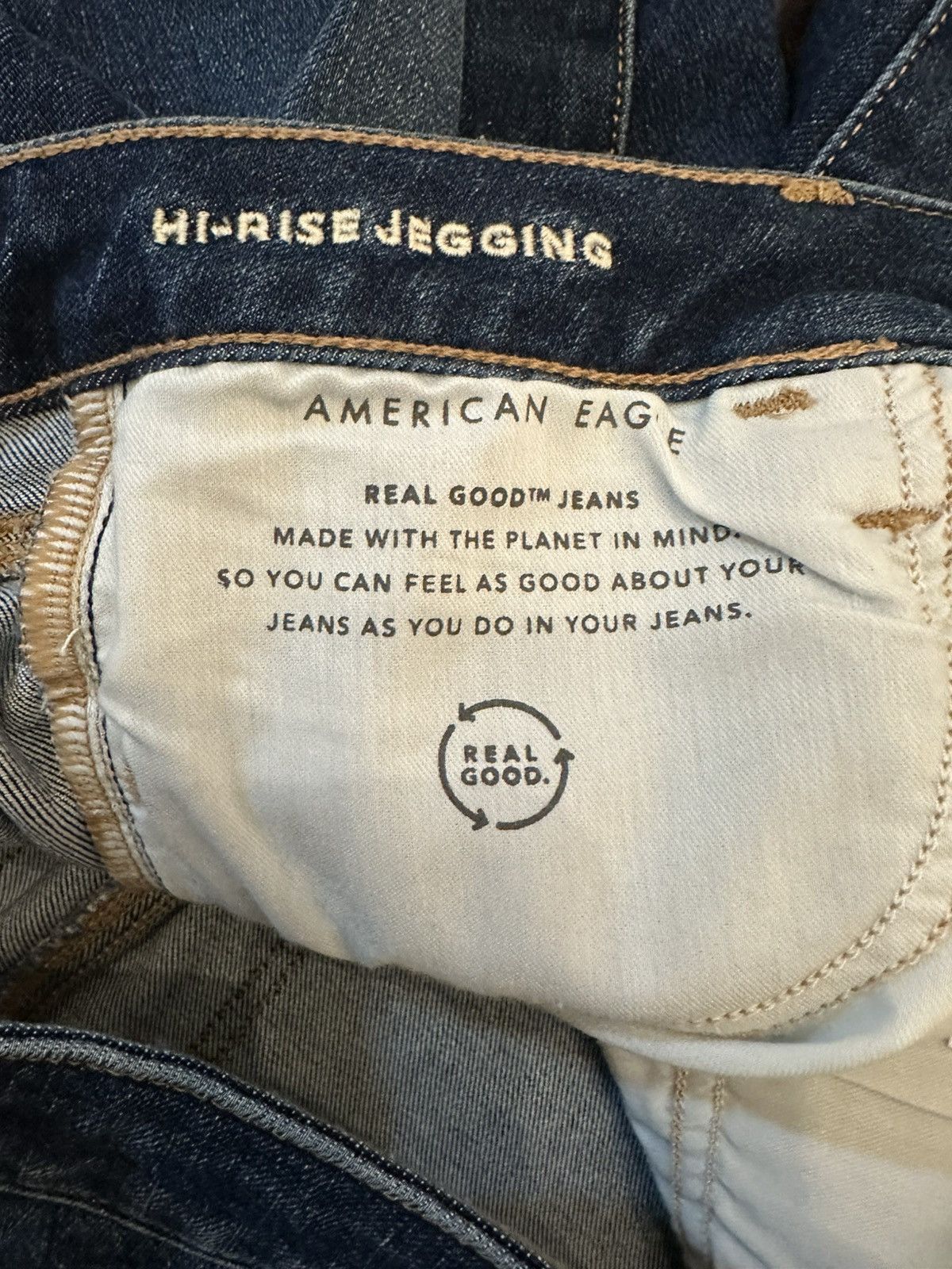 American Eagle Outfitters NWT American Eagle Hi-Rise Jeggings Dark Blue-Sz 4 (29x27.5) Size 29" - 9 Thumbnail