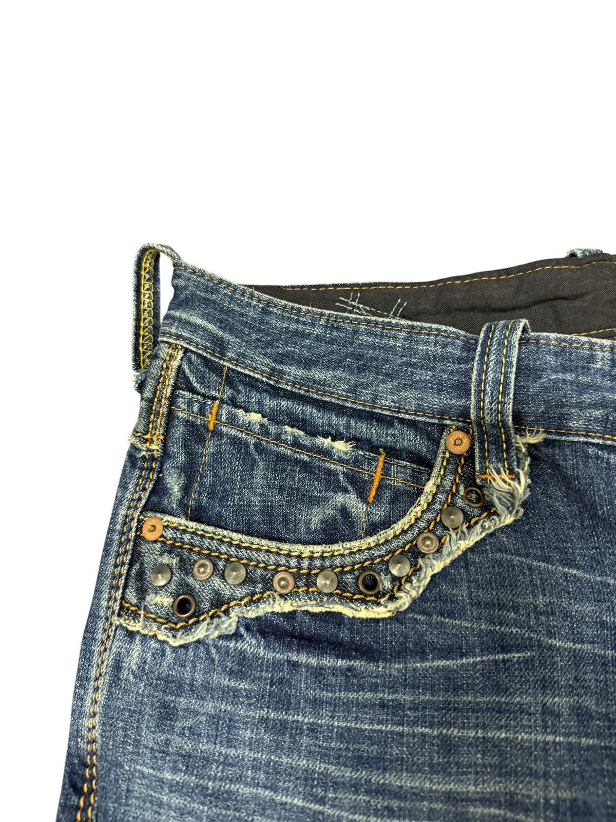 Japanese Brand Flare Jeans Bartack Distress Boot Cut amiri lgb dior 3🟦5 Size US 31 - 10 Thumbnail