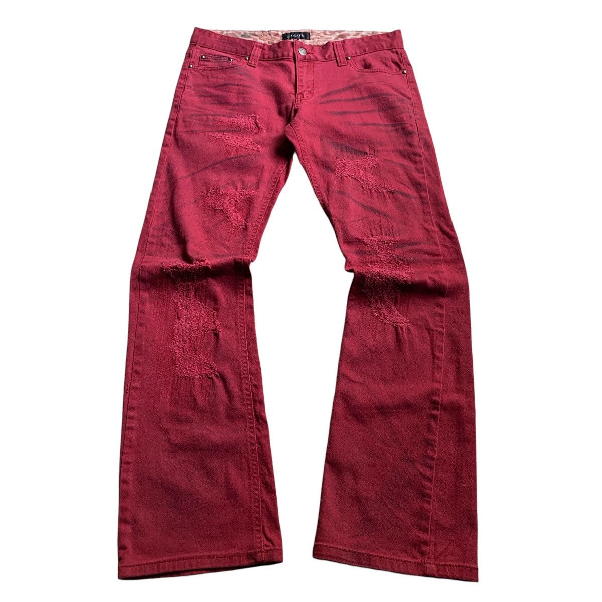 Japanese Brand LA Gate Painted Flare Japanese Jeans Size 34" / US 12 / IT 48 - 1 Thumbnail