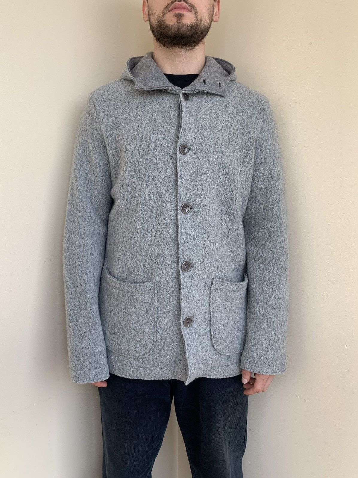 Other Phil Petter Wool Cotton Blend Hooded Button Jacket Size US L / EU 52-54 / 3 - 3 Thumbnail