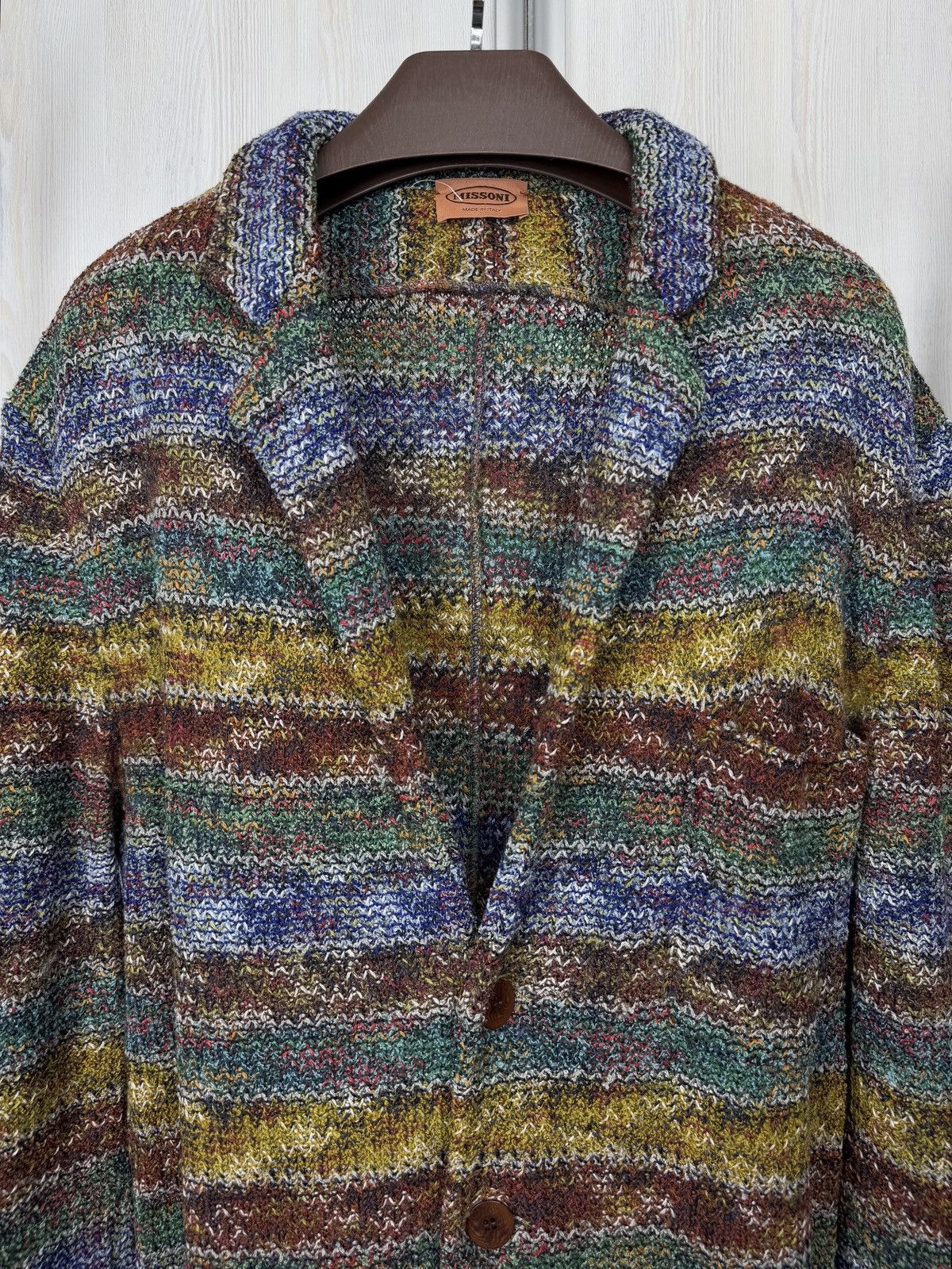 Missoni Missoni made in Italy multicolored knitted blazer cardigan Size US XL / EU 56 / 4 - 3 Thumbnail