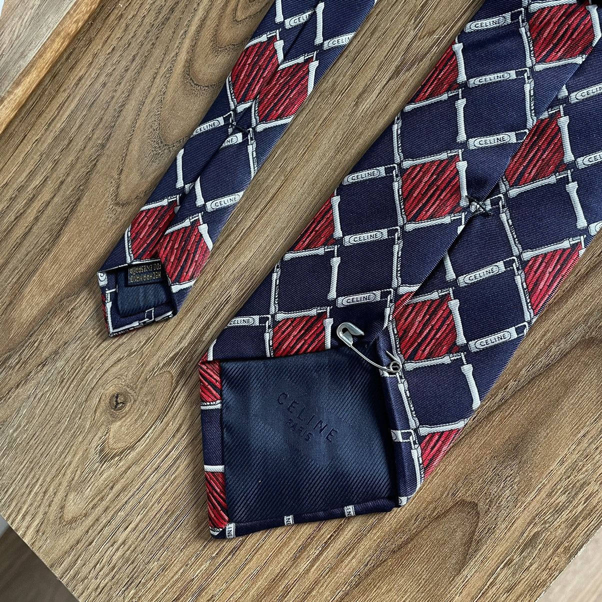 Celine Vintage Celine Paris Tie Silk Old Money Style USA 00s Size ONE SIZE - 6 Thumbnail