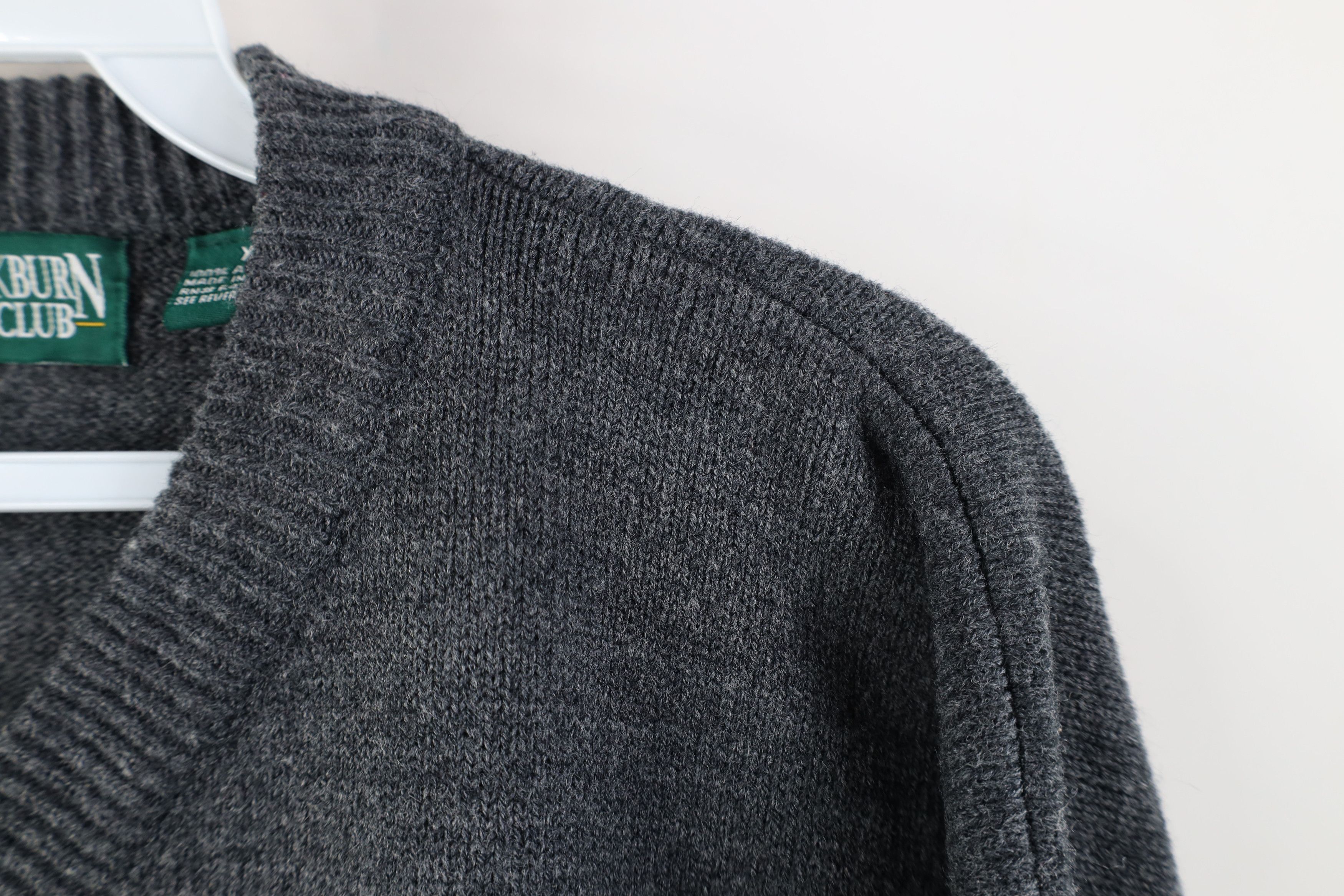 Vintage Vintage 90s Streetwear Ribbed Knit V-Neck Sweater Gray Size US XL / EU 56 / 4 - 6 Thumbnail