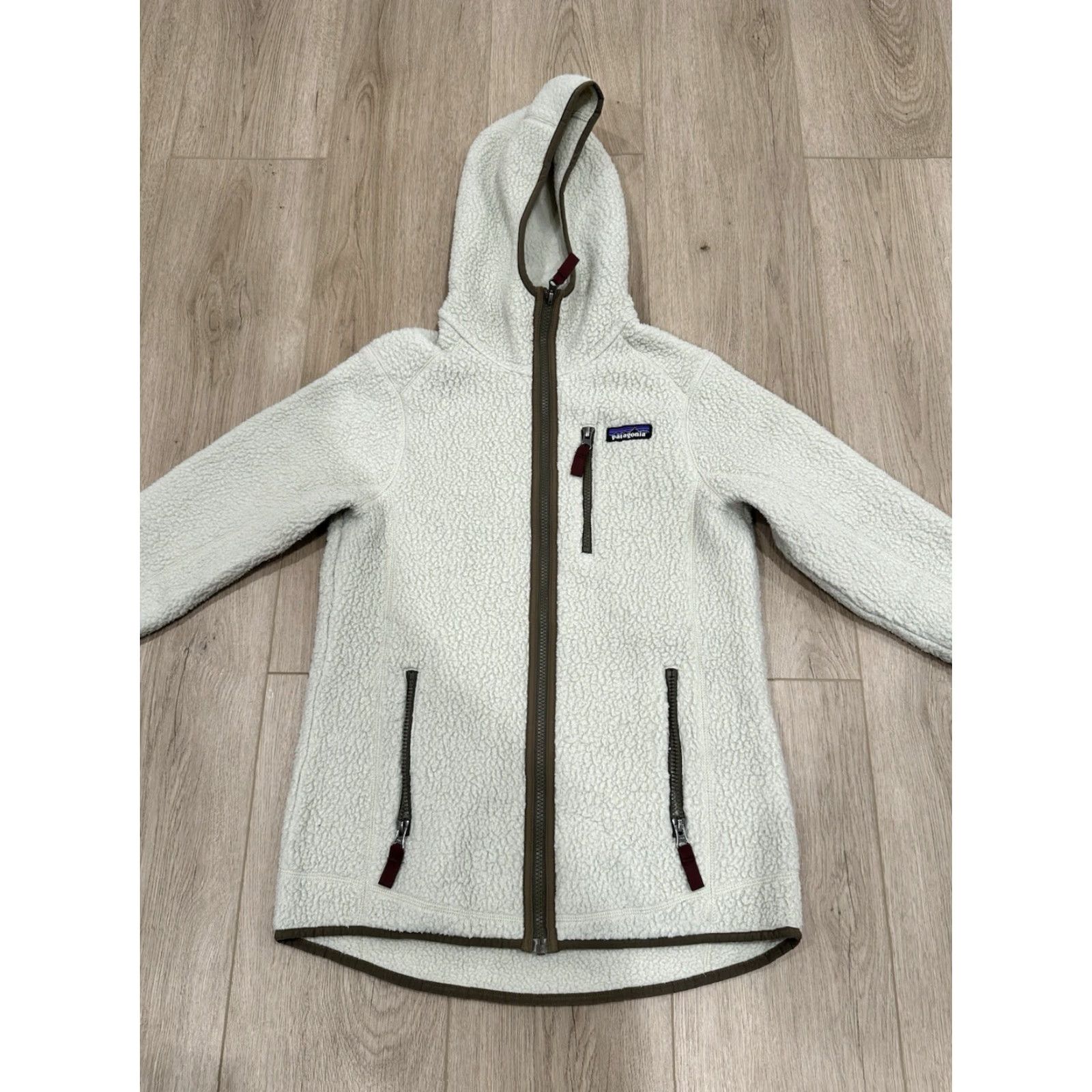 Patagonia Patagonia Jacket Womens S Ivory Fleece Full Zip Hooded Mid-Length 22805 Size S / US 4 / IT 40 - 3 Thumbnail