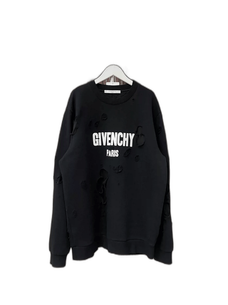 Givenchy Givenchy Distressed Sweatshirt with Logo Size US L / EU 52-54 / 3 - 1 Thumbnail