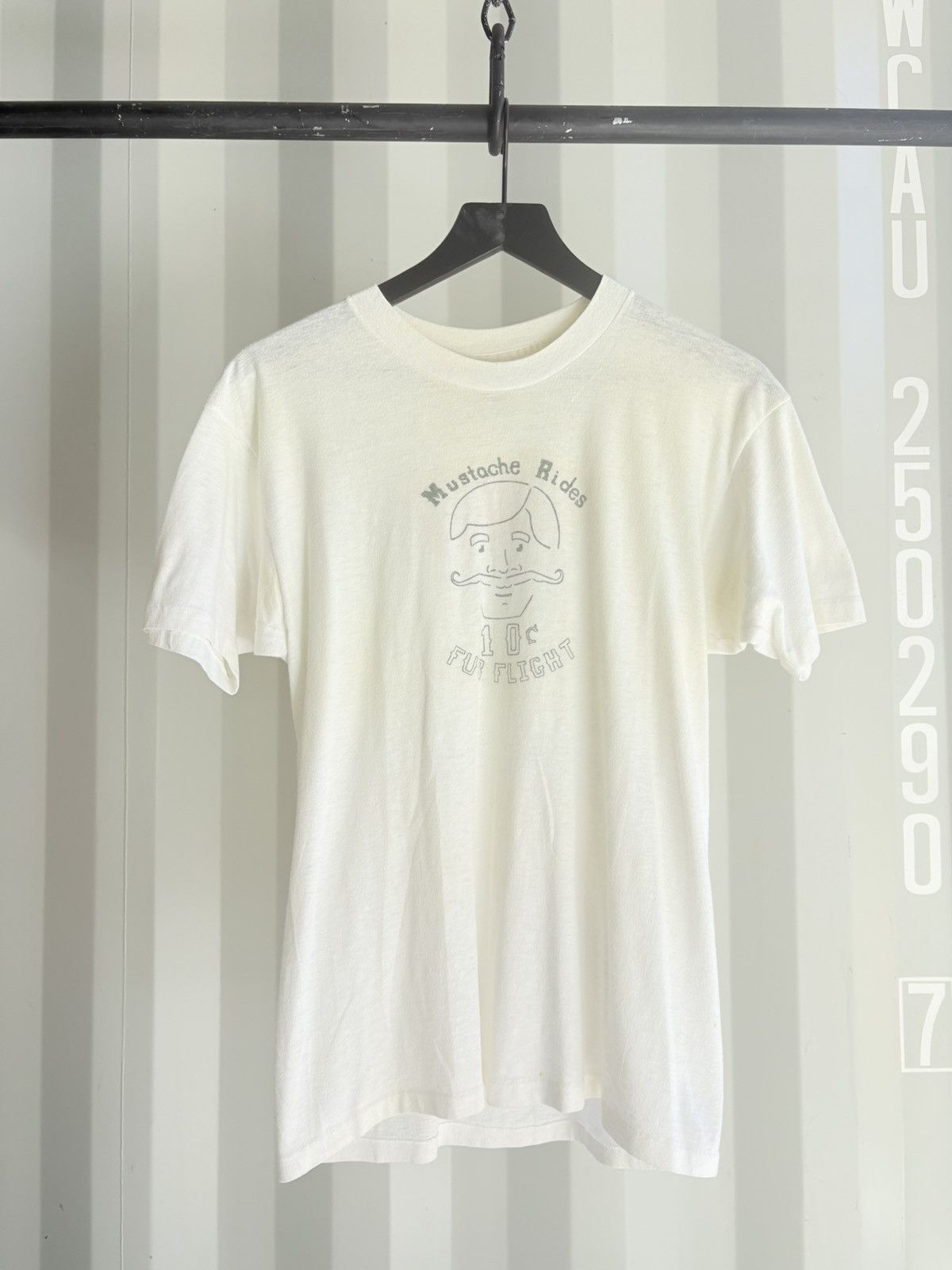 Thrashed Mustache Distressed Faded ERD Grunge Paper thin