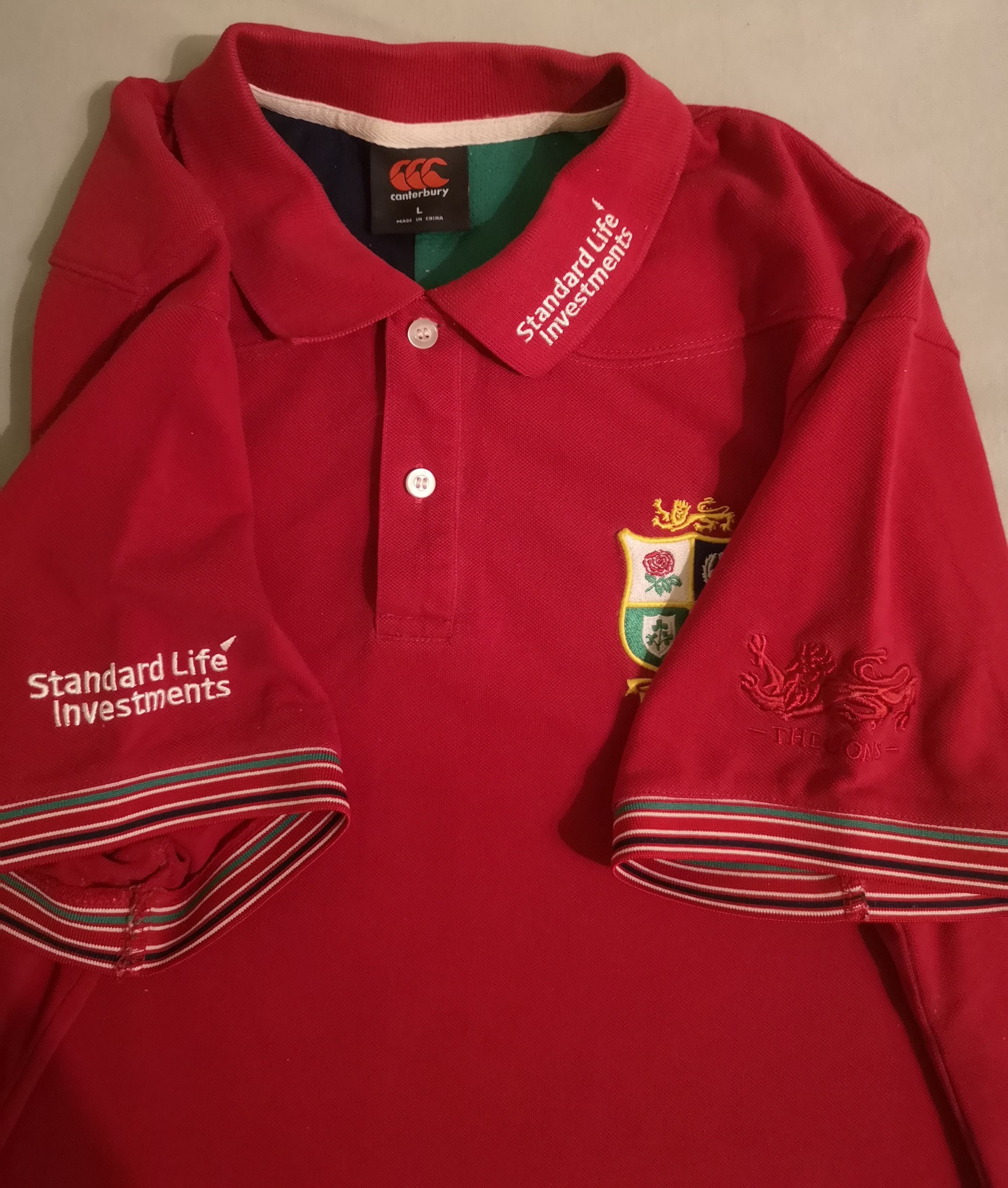 Canterbury of New Zealand Shirt Polo British Irish Lions Rugby 2017 Retro NZ Size US L / EU 52-54 / 3 - 6 Thumbnail