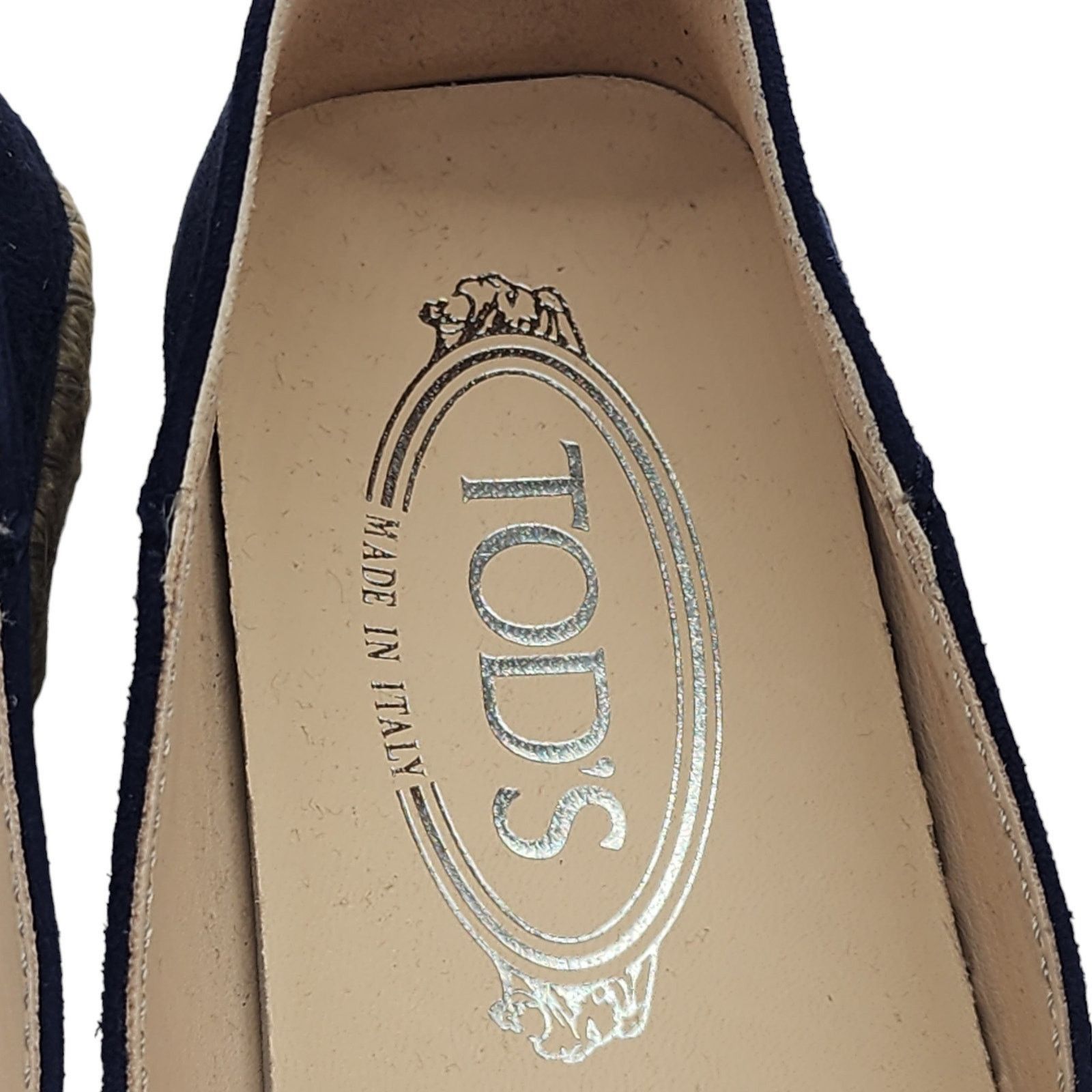 Tod's Suede Whipstitched Espadrilles Navy 36.5 Size US 6.5 / IT 36.5 - 6 Thumbnail