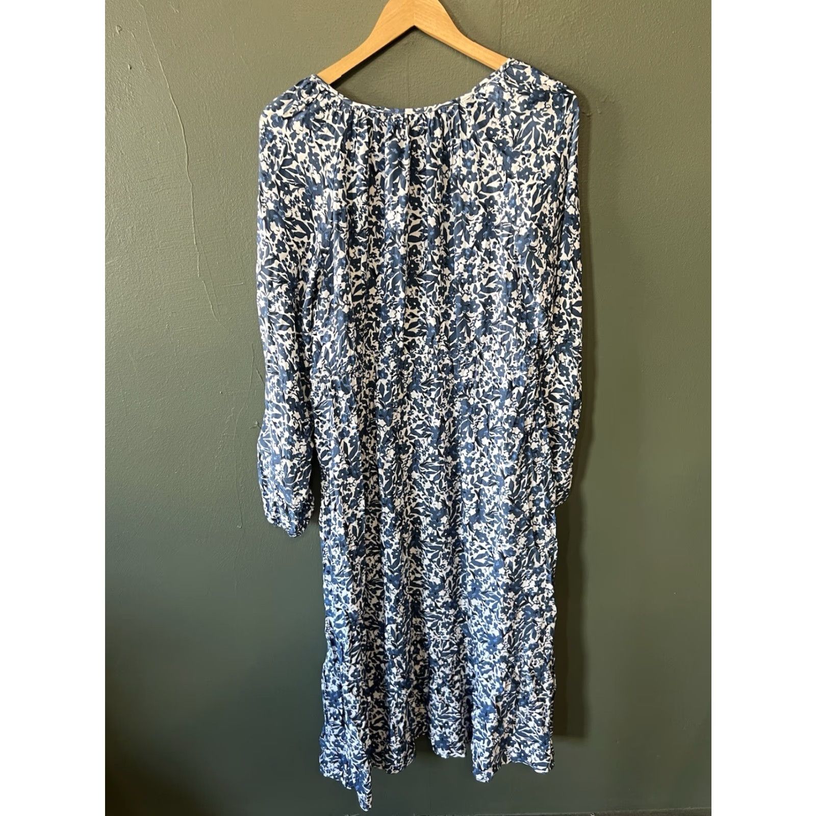 Vintage VINTAGE Sonoma Womens Blue Floral Print LS Maxi Maternity Dress Large Size L / US 10 / IT 46 - 2 Thumbnail