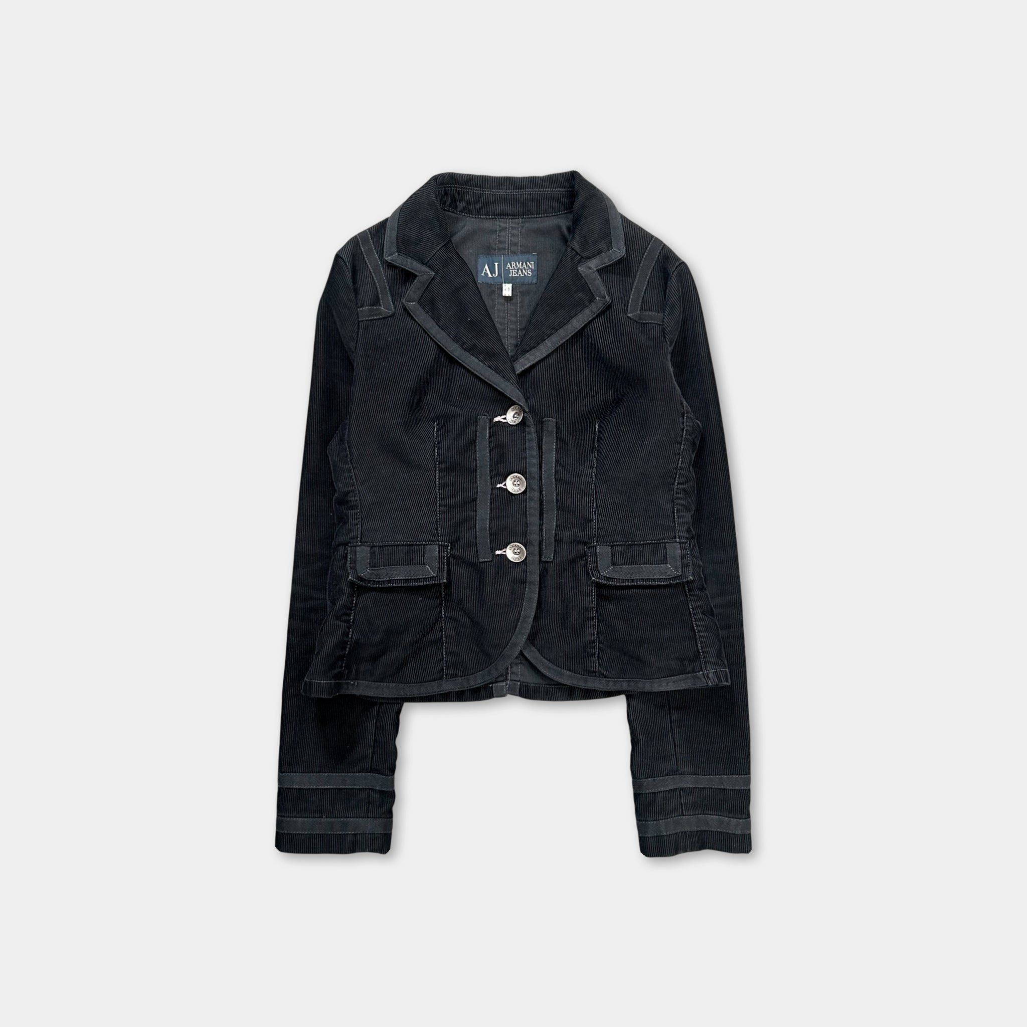 Armani Armani Jeans Victorian Black Corduroy Jacket Size US L / EU 52-54 / 3 - 1 Thumbnail