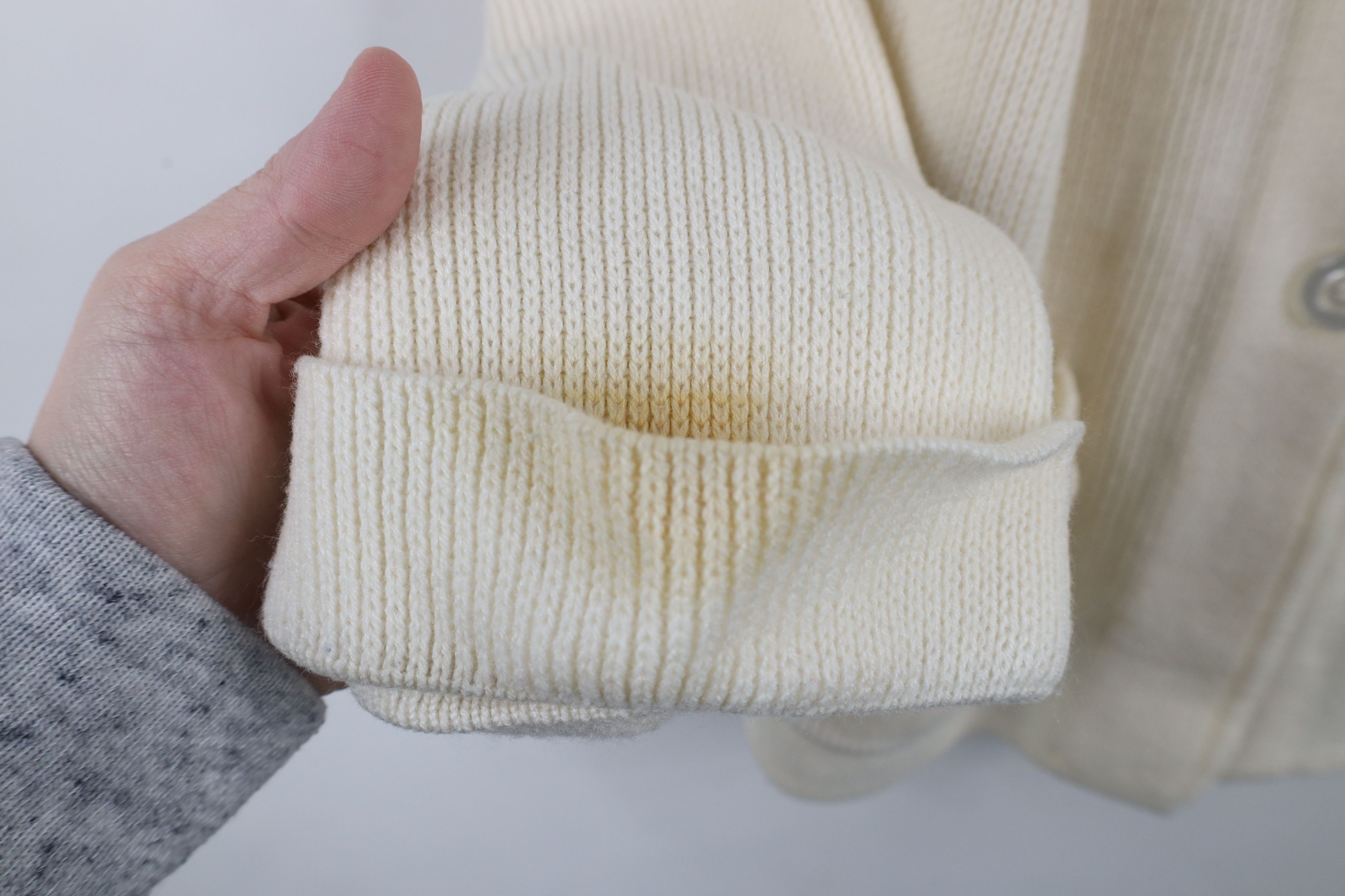 Vintage Vintage 60s 70s Streetwear Knit Cardigan Sweater Cream Size XL / US 12-14 / IT 48-50 - 5 Thumbnail