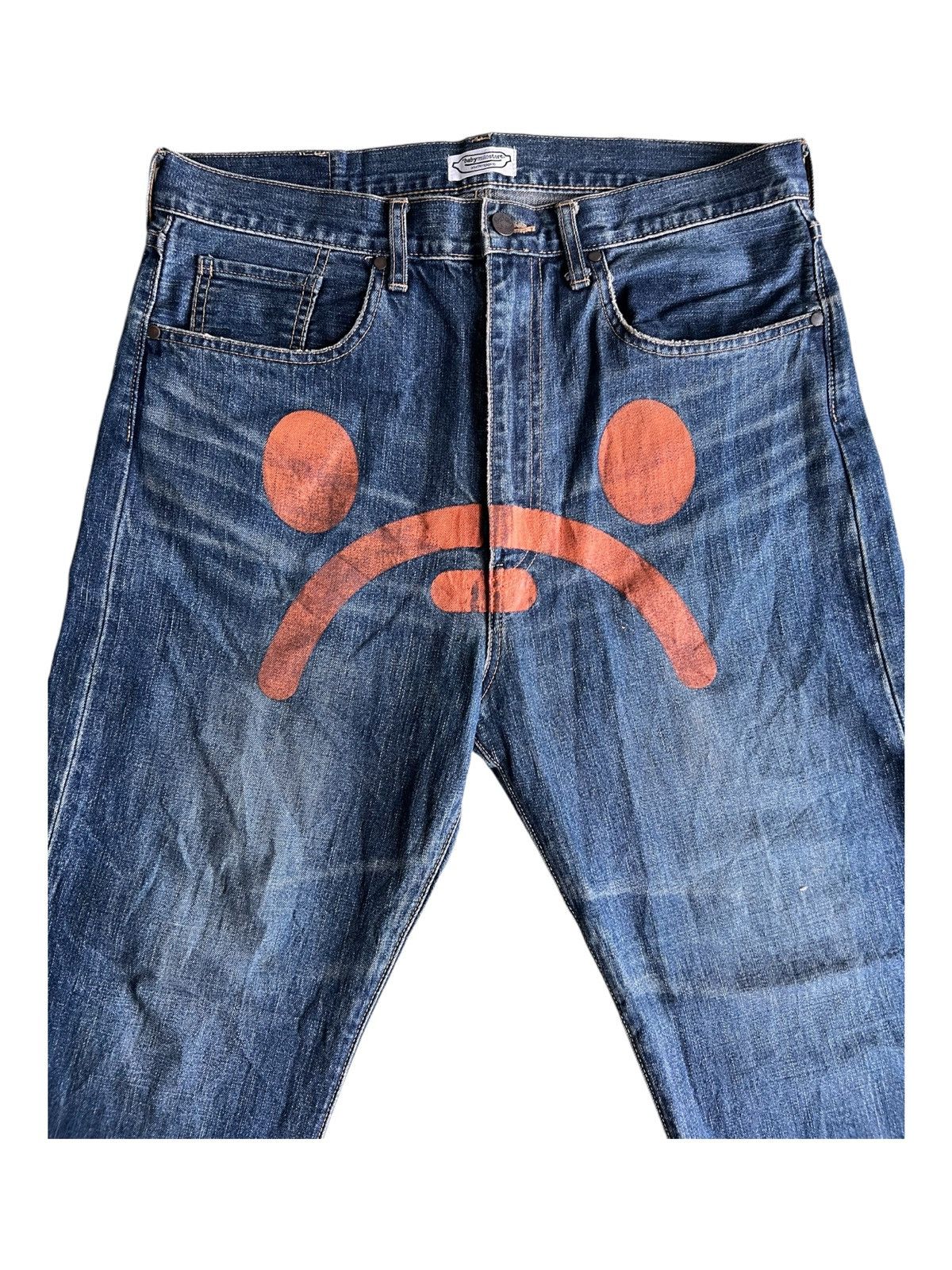 Bape Vintage Bape Baby Milo Sad Face Logo Baggy Denim Jeans Size US 34 / EU 50 - 3 Thumbnail