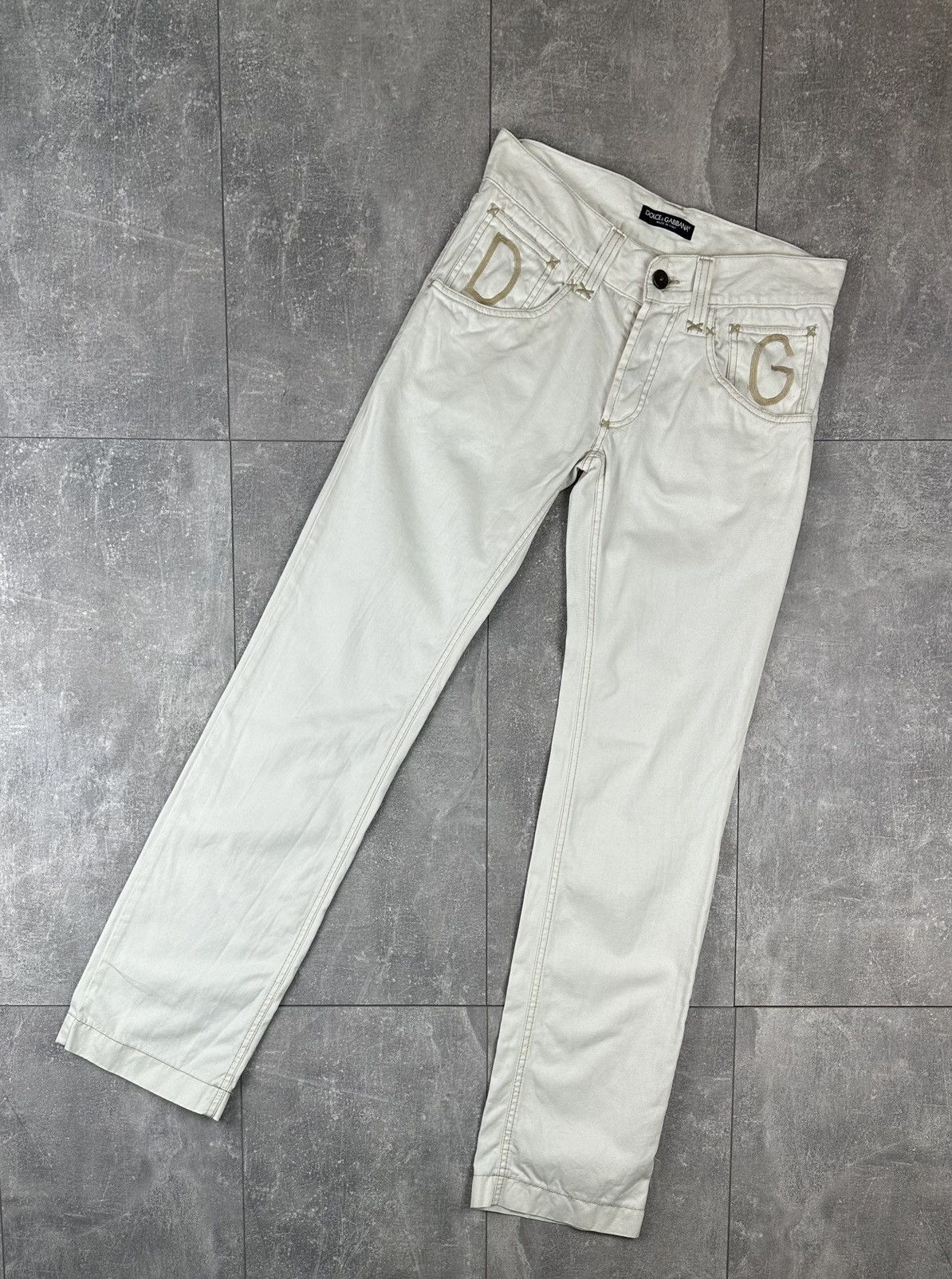 Dolce & Gabbana Dolce & Gabbana Logo Women’s Luxury White Jeans Size 28" / US 6 / IT 42 - 1 Thumbnail