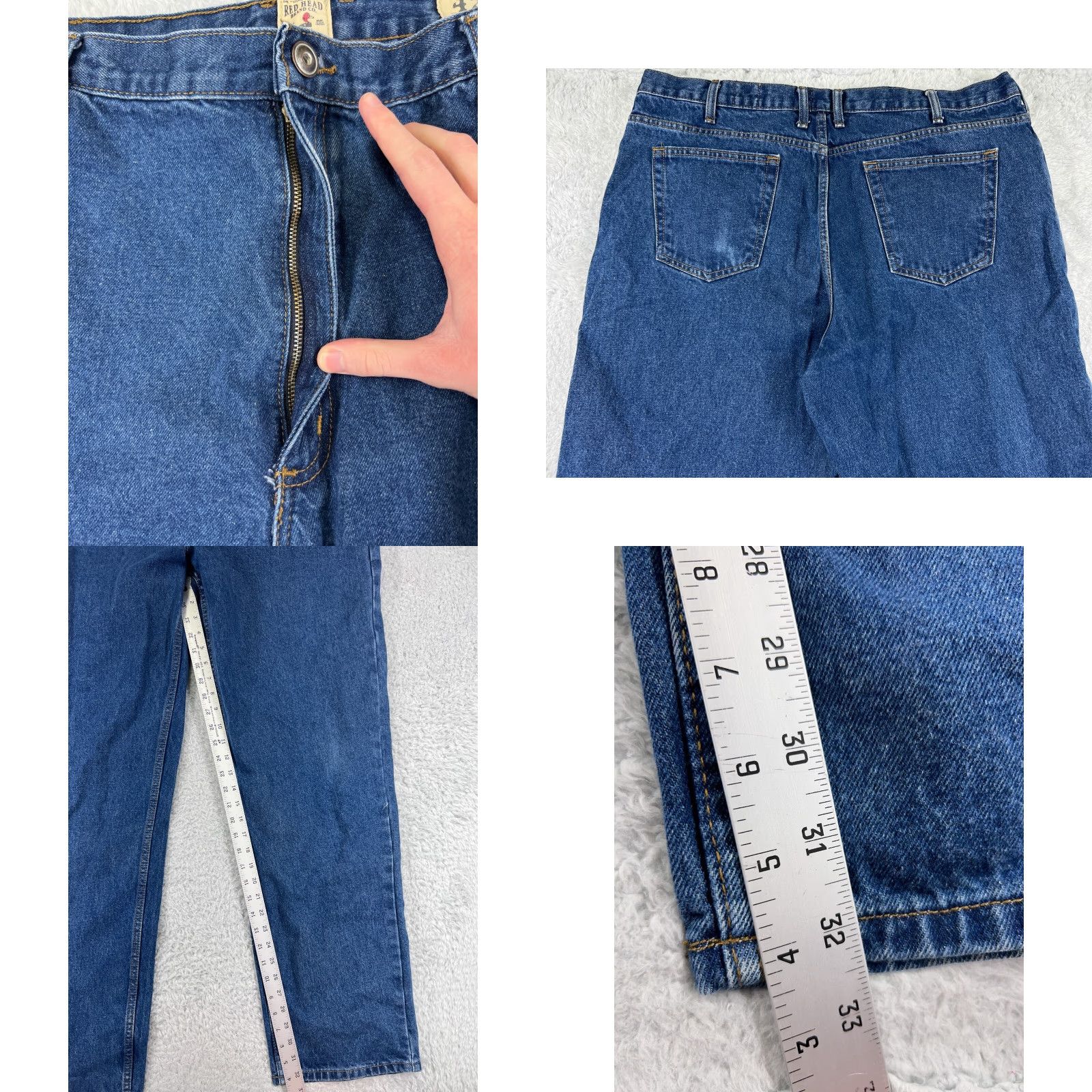 Vintage Redhead Jeans Mens 42 Blue Denim Basspro 100% Cotton Camp Fishing Size US 42 / EU 58 - 8 Thumbnail