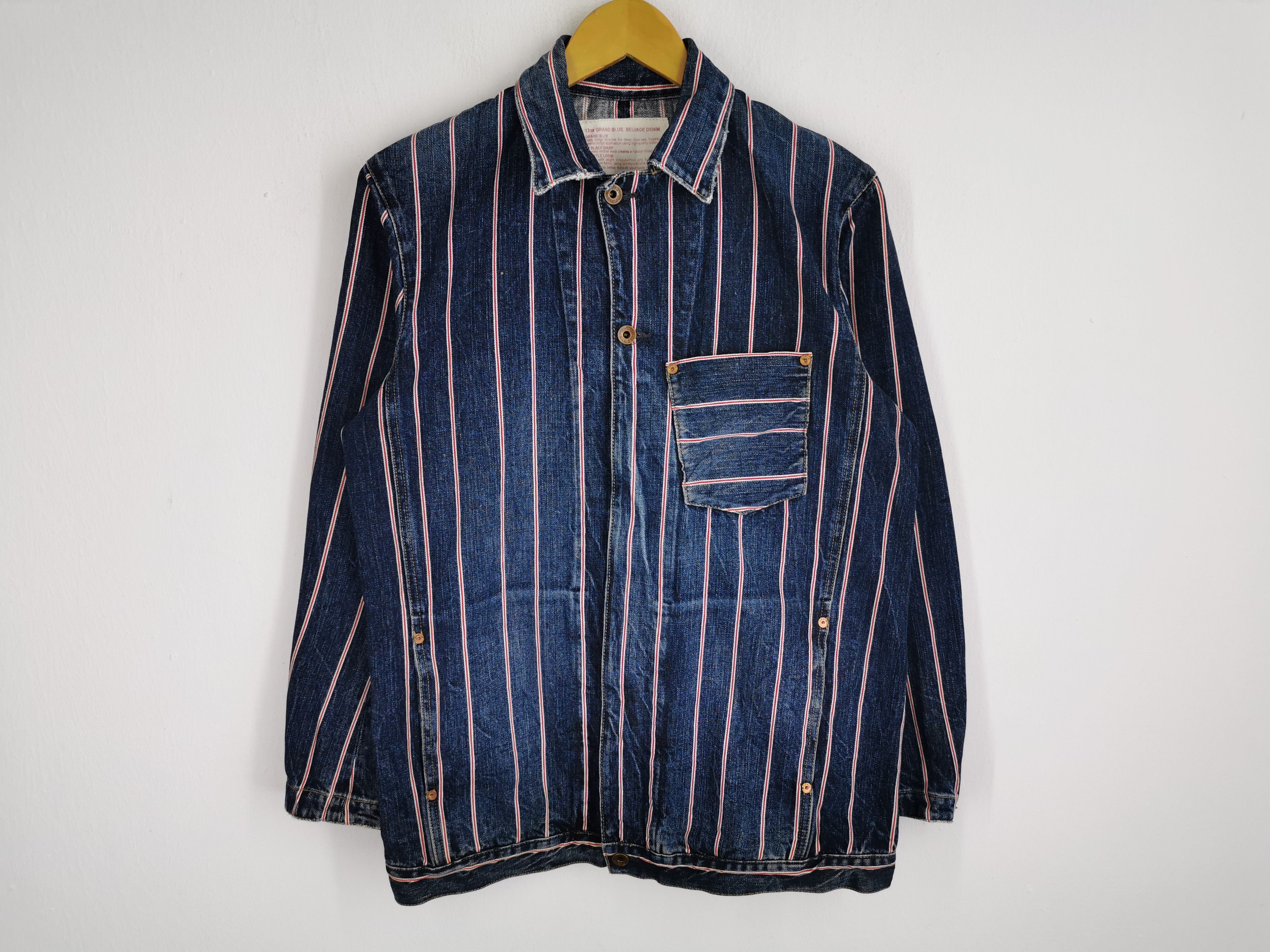 Edwin Vintage 90s Edwin Grand Blue Selvedge Denim Jacket Size M Size US M / EU 48-50 / 2 - 1 Thumbnail