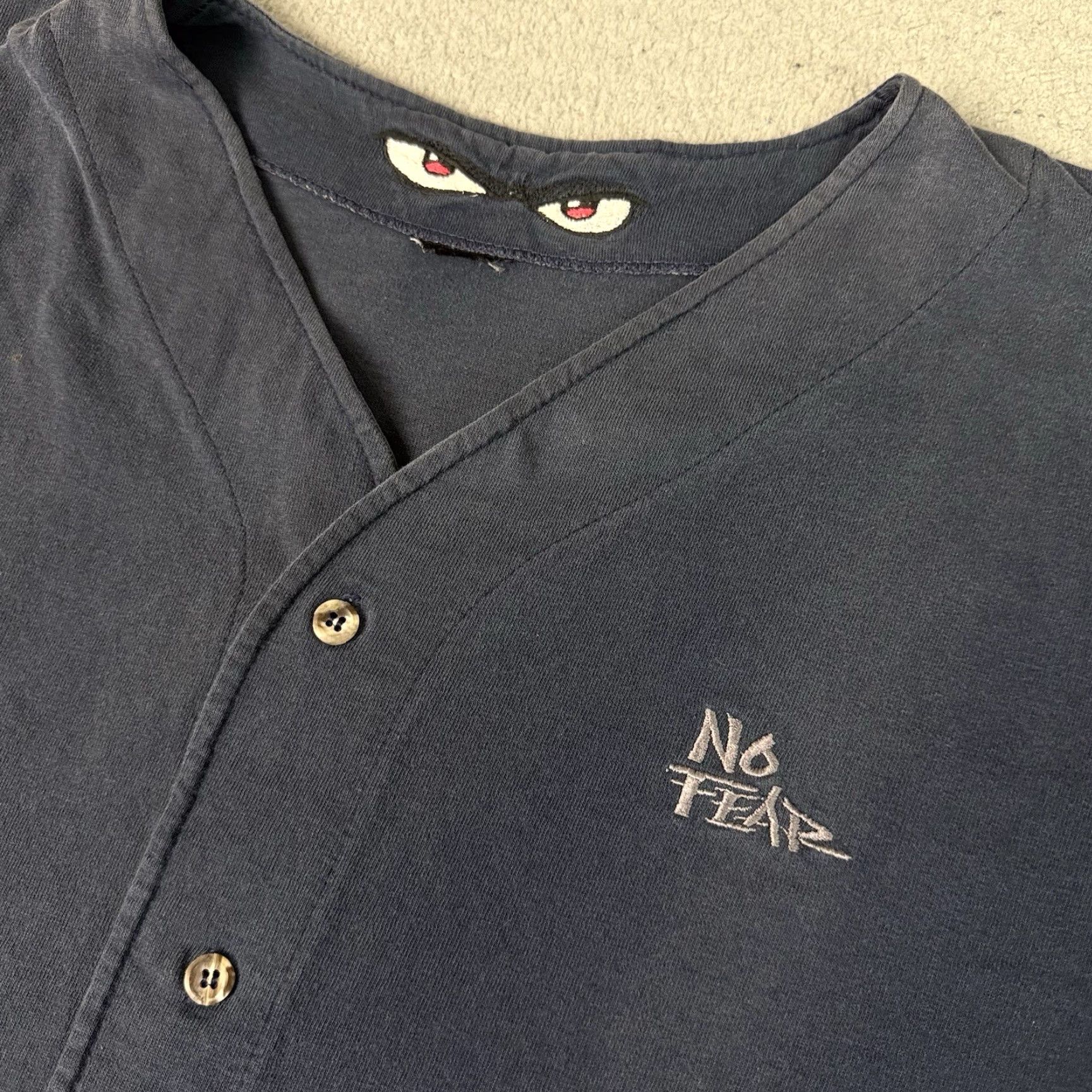 No Fear VINTAGE No Fear Baseball Jersey Shirt Adult XL Blue Button Up Embroidered Logo 90s Mens T-Shirt Short Sleeve Jersey Cotton Size US XL / EU 56 / 4 - 3 Thumbnail